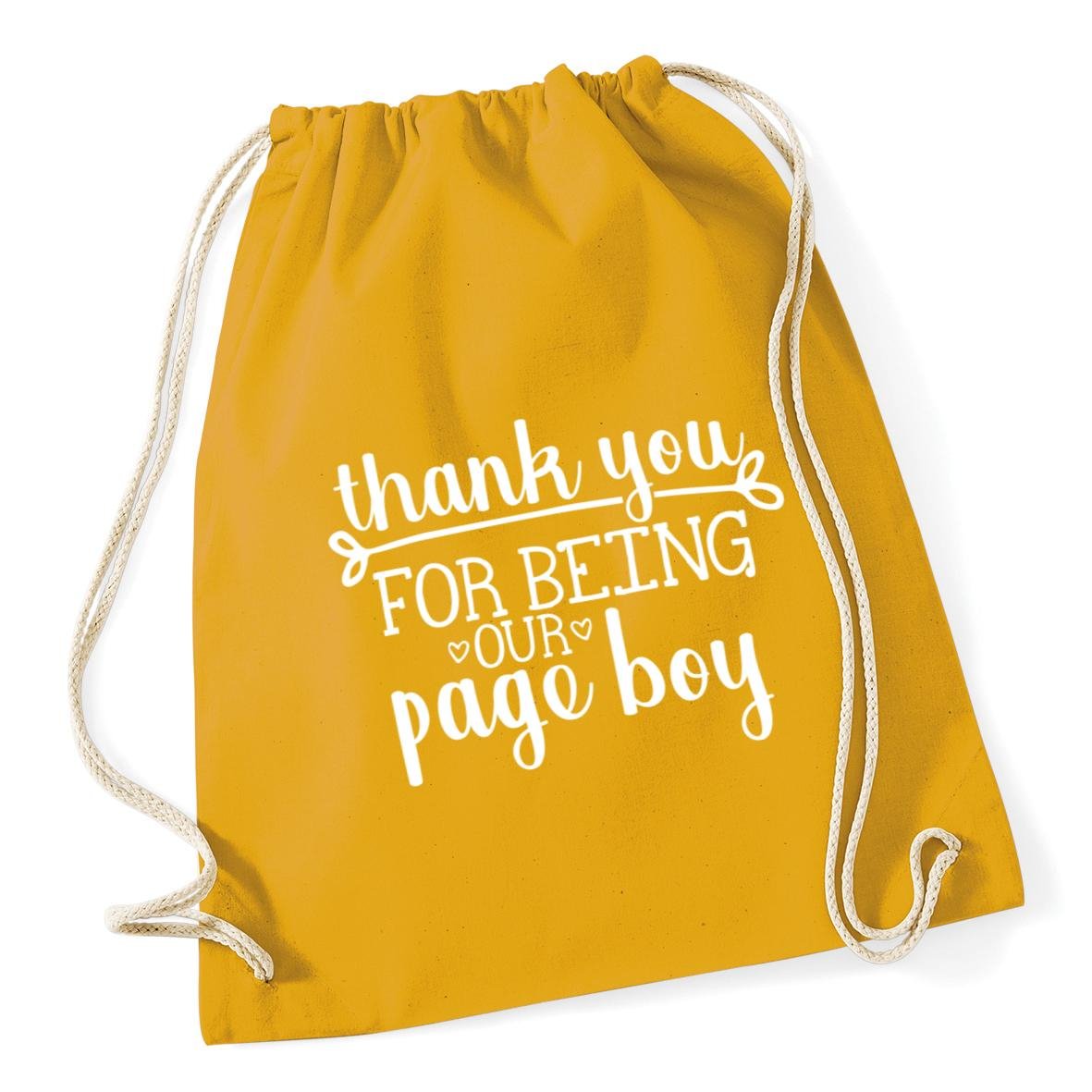 Hippowarehouse Thank you for being our page boy Drawstring Cotton School Gym Kid Bag Sack 37cm x 46cm, 12 litres