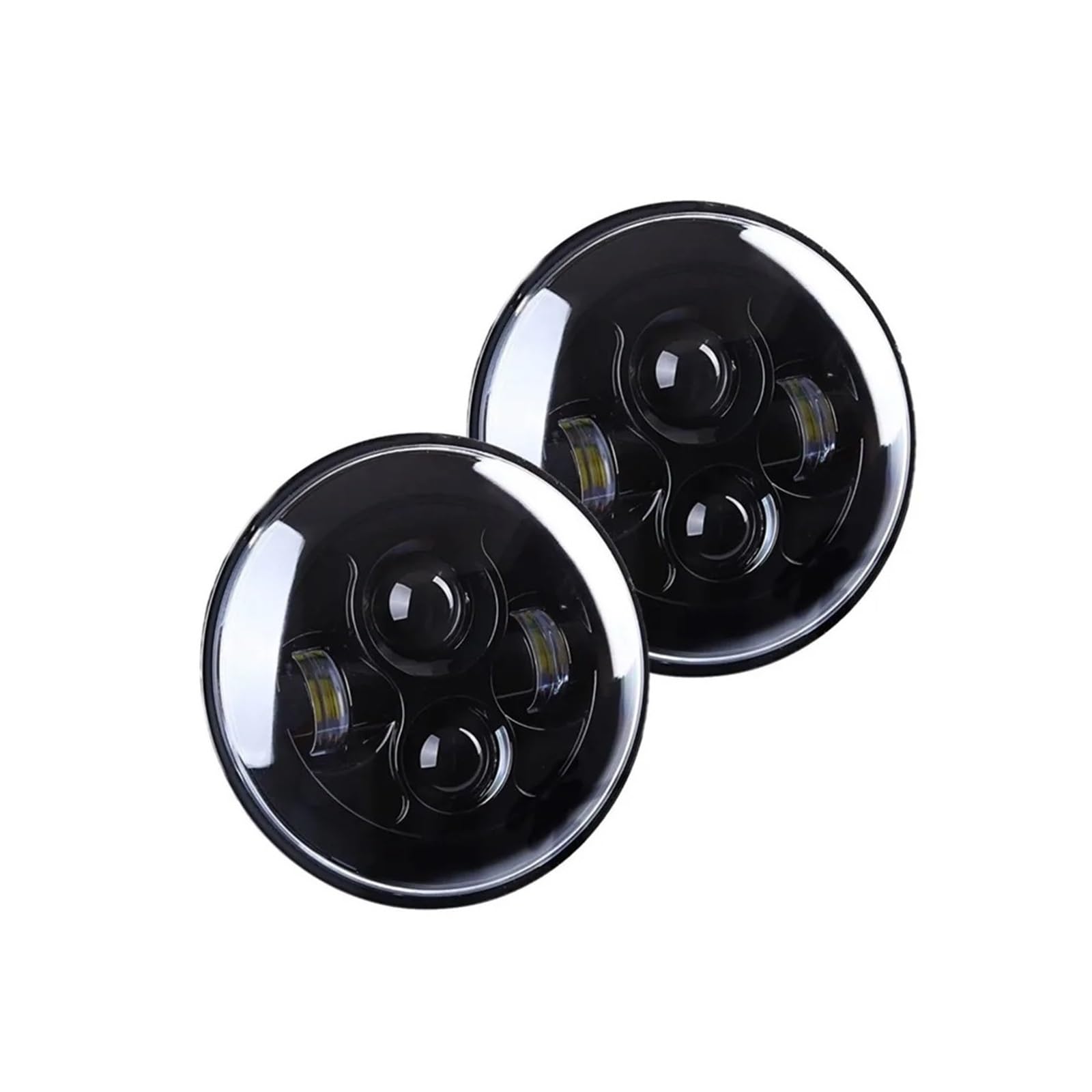 Car Headlight Assembly 2pcs For Lada For Niva 4X4 For Urban 80W Black 7" Car Led Headlight 7 Inch Round Headlights Assembly Headlights Unit(1)