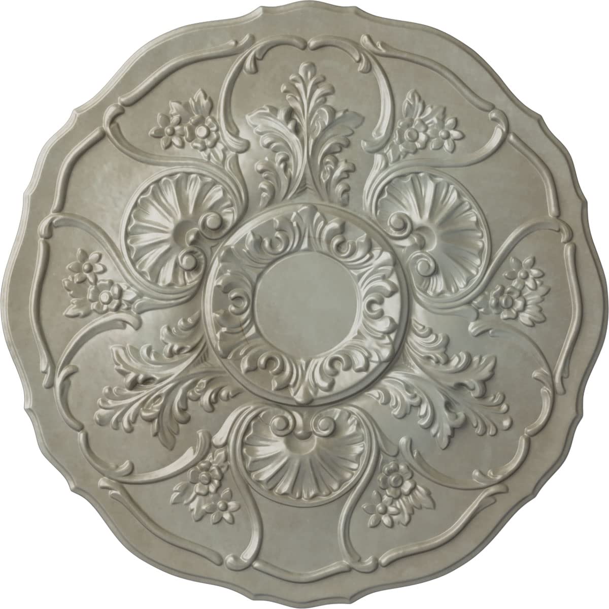 Ekena Millwork CM22CNFLS 22 OD x 1 1/2 P Cornelia Ceiling Medallion (fits Canopies up to 4"), Hand-Painted, Flash Gold