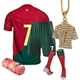 HOMPAY Soccer Jersey Boys,soccer jersey kids sportswear youth football uniforms with socks and necklaces,Cooling Towel.