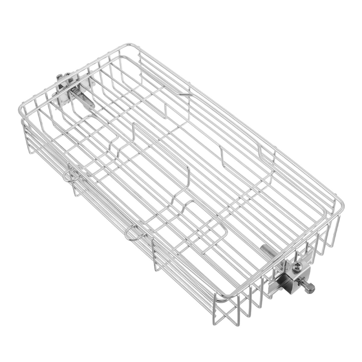 Cestello Rotante Regolabile per Barbecue in Acciaio Inossidabile Argento, Design Espandibile Versatile per Grigliate All'aperto e Picnic