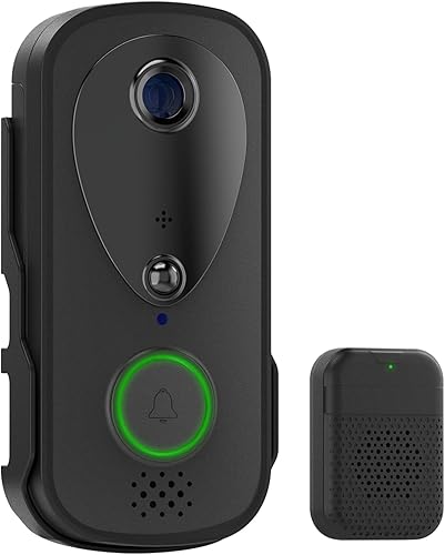 Anillo de timbre inteligente, cámara inalámbrica con control de aplicación TY, visión nocturna por infrarrojos, WiFi de doble banda, timbre de audio