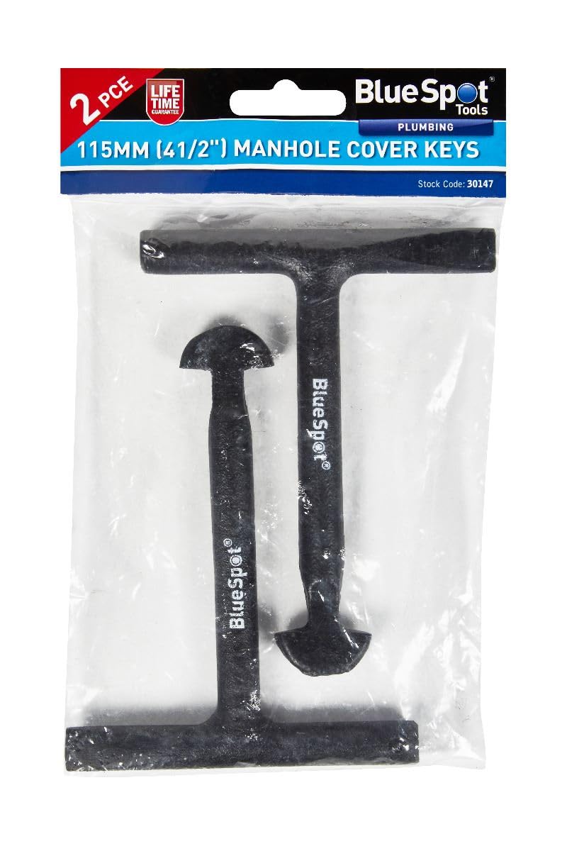 Blue Spot Tools Blue 2-Piece 115Mm (4 1/2") Manhole Cover Keys By Spot Tools