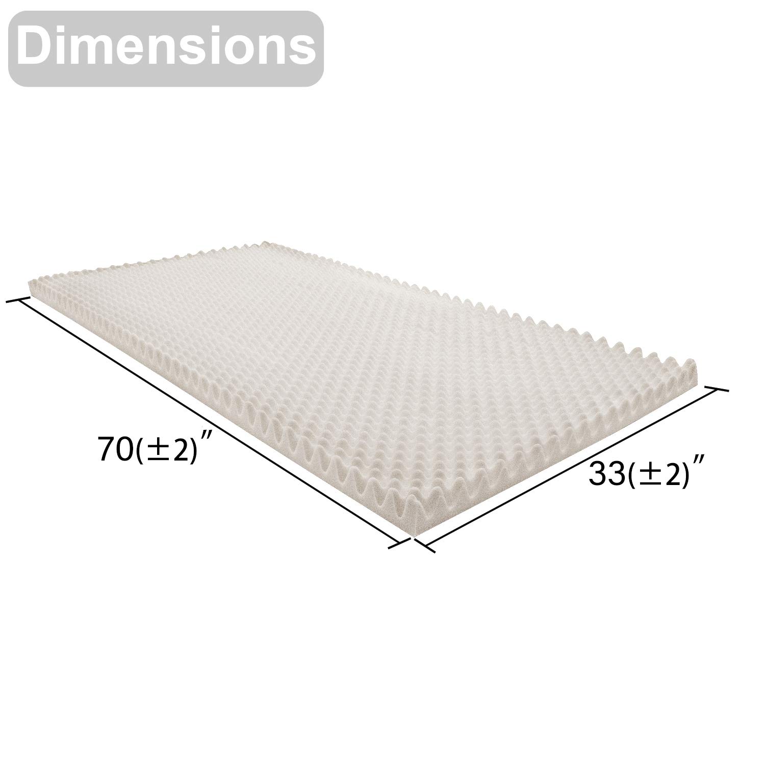 Vaunn Medical Egg Crate Convoluted Foam Mattress Pad Thick EggCrate