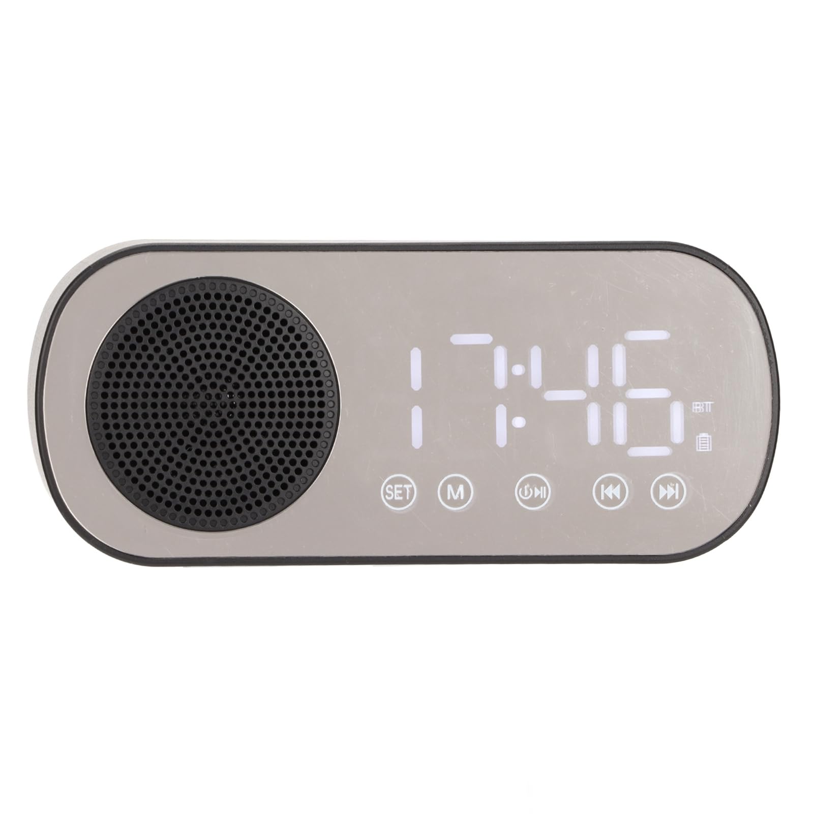 Budzik Radiowy, Ustawienie Podwójnego Budzika, Przenośne, Dostrojone Cyfrowe Radio FM, z Głośnikiem Muzycznym Bluetooth, Duży Ekran LED, Wiadomości, Prognozy Pogody