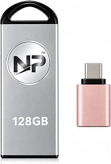 128GB USB Flash Drive with Free OTG Adapter, Metal Body