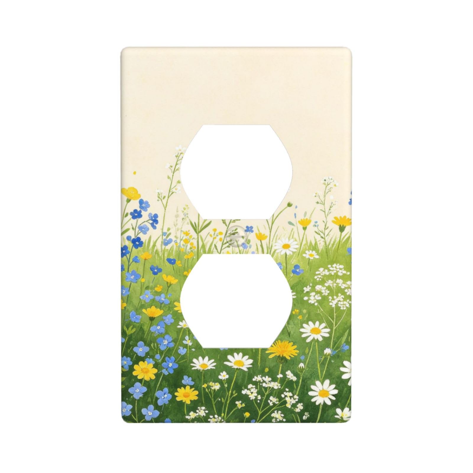 Mixed Wild Meadow Decorative Switch Plate Cover-Unbreakable Polycarbonate Wall Plate for Home Office, 1 Gang with Screws