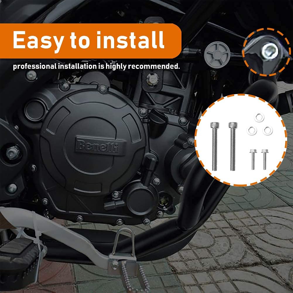 Protector de Parachoques de Motocicleta de Barras de Choque Acero Compatible con Benelli TRK251 TRK 251 2018 2019 2020 Accesorios de Seguridad de Parachoques (más bajo)