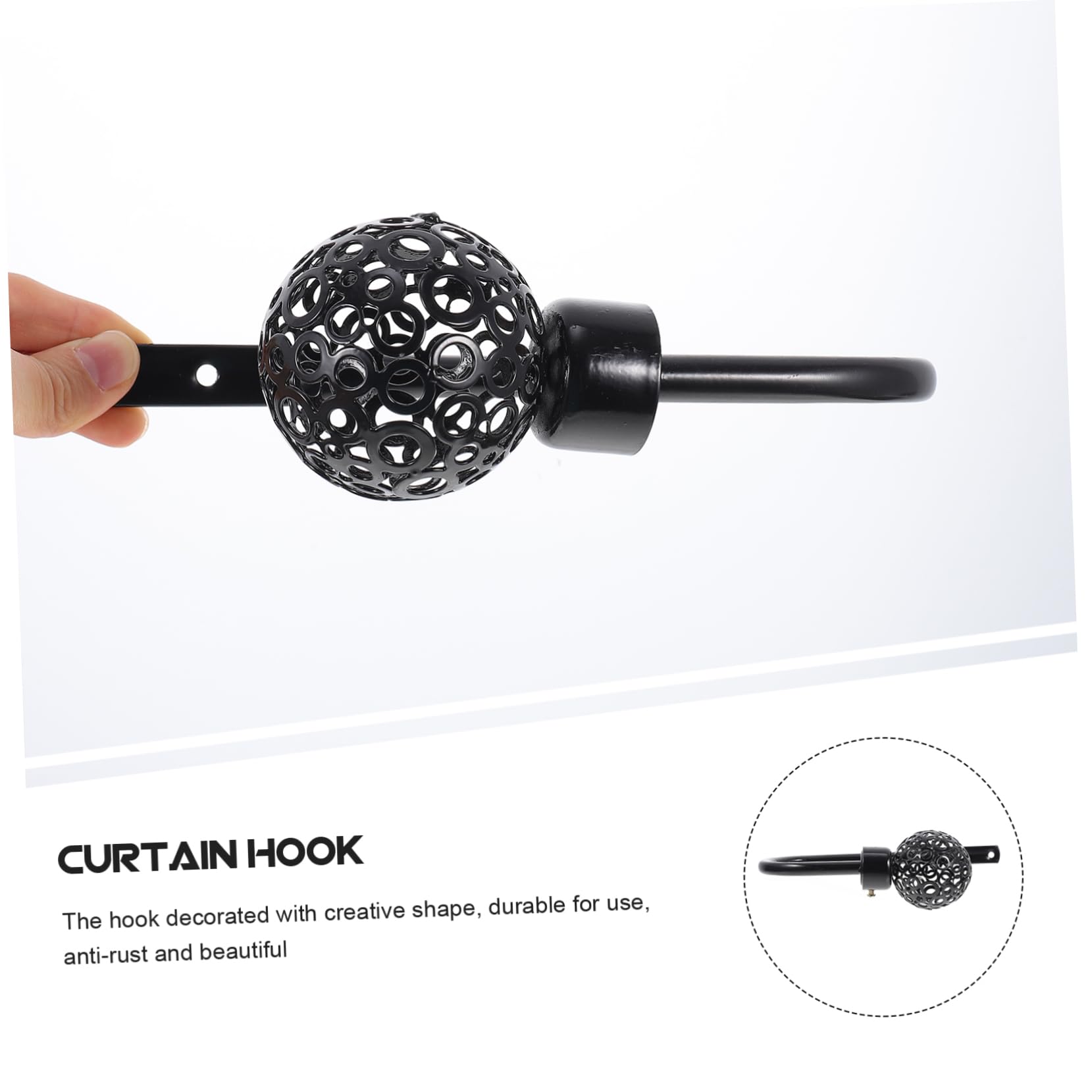 Cabilock 3pièces Embrasse De Rideaux U-Shape Décoratif De Draperie Élégant pour Maison Support De Rideaux Antirouille Accessoire De Décoration Intérieure