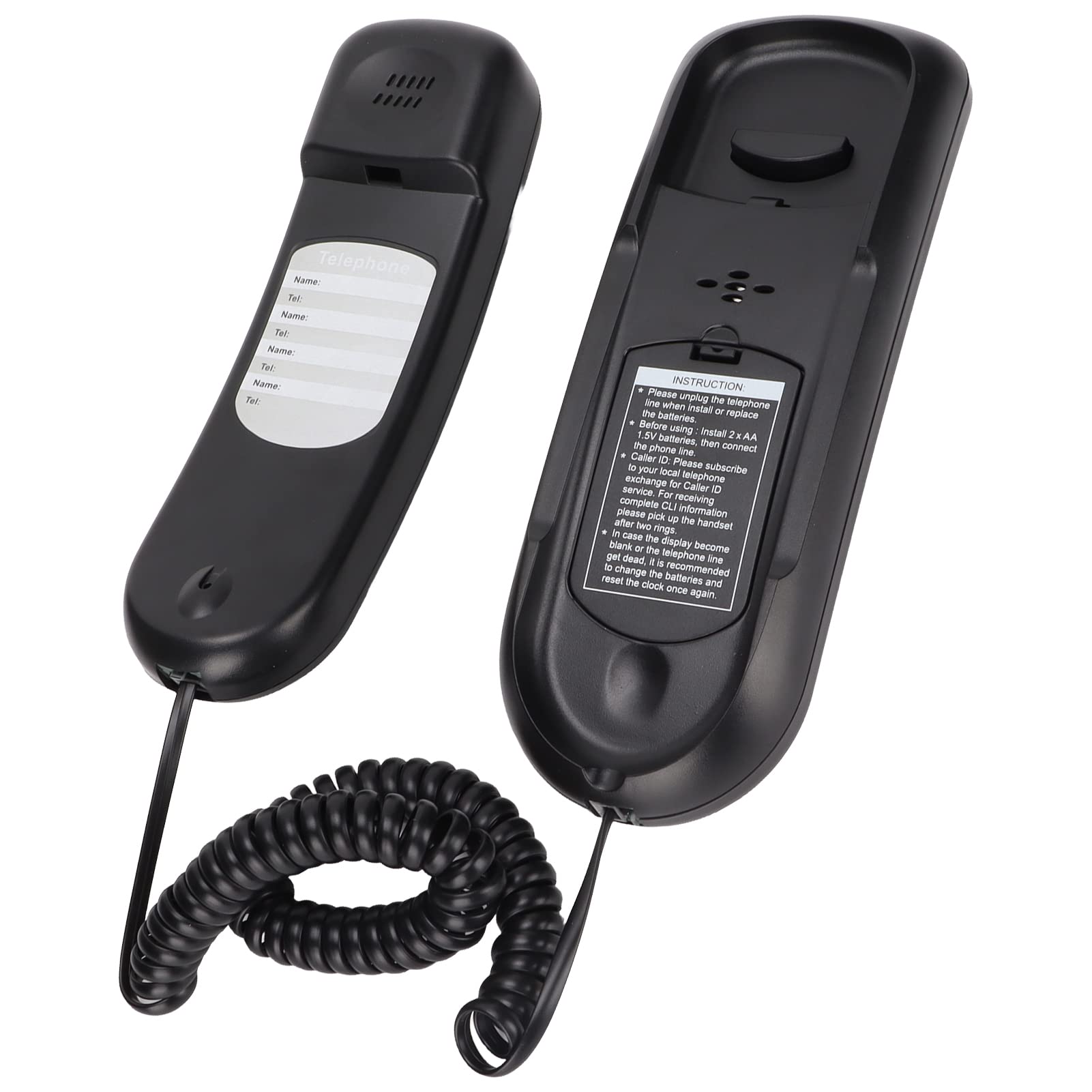 Biurkowy telefon przewodowy montowany na ścianie, przenośny mały przewodowy telefon stacjonarny, wyświetlanie identyfikatora dzwoniącego/ponowne wybieranie/wyszukiwanie dzwoniącego, dla biura w hot