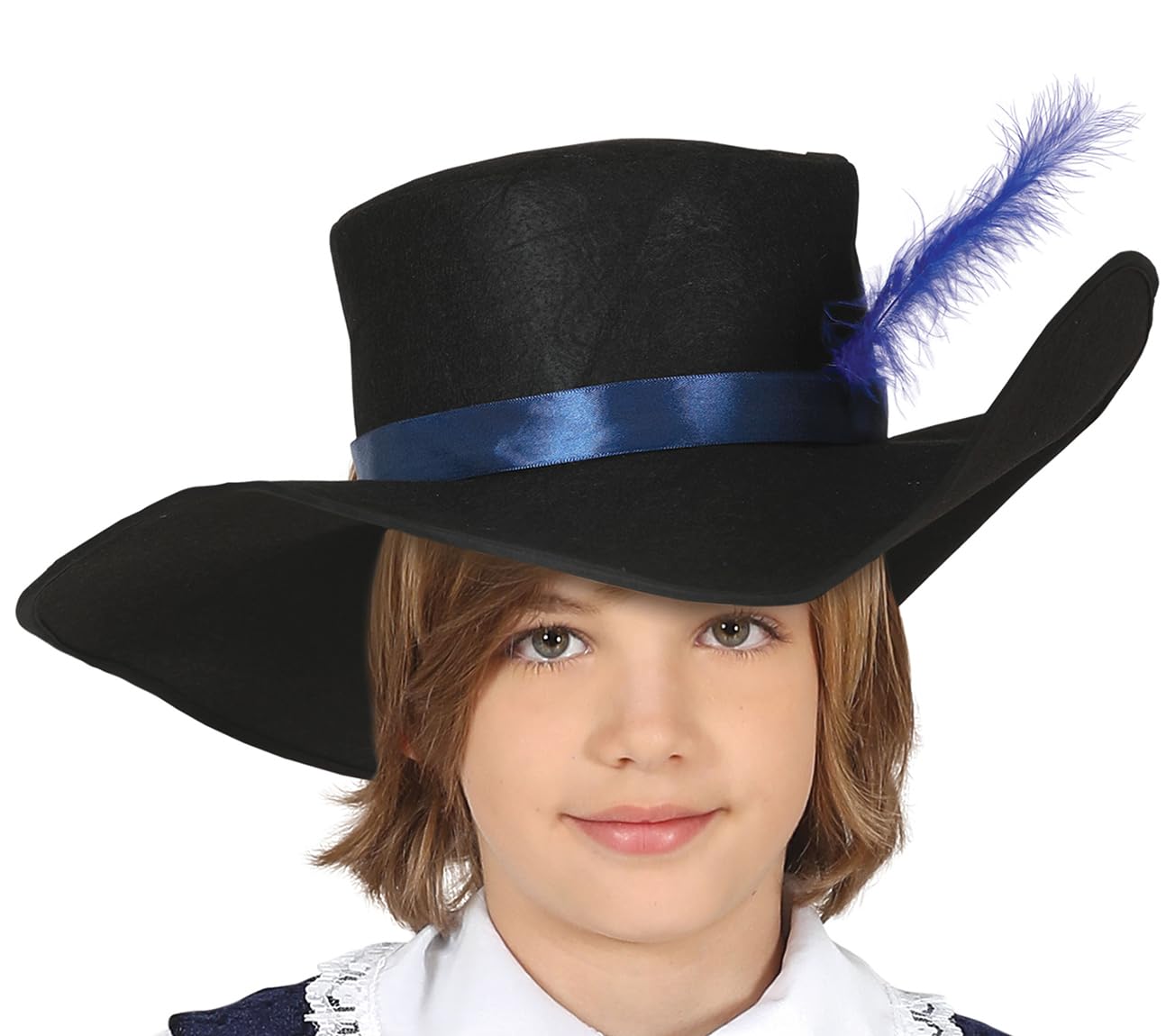 FIESTAS GUIRCA Musketeer Fancy Dress Costume for Boys - Blue and White Knight Attire with Hat for Children 10-12 Years - Image 4