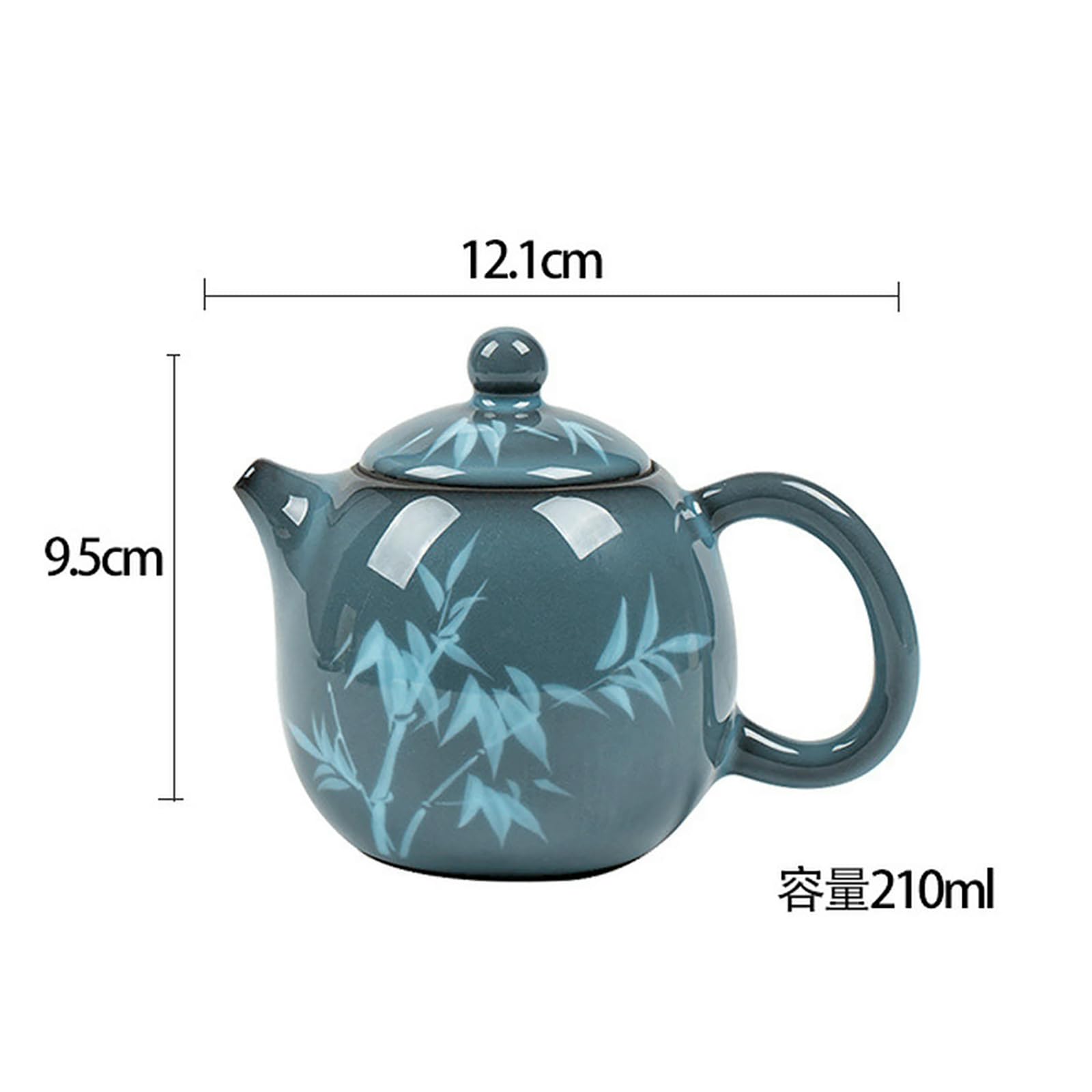 210 ml/7 uncji chiński czajniczek z porcelany, ręcznie malowany podszkliwnie, retro zestaw do herbaty Kung Fu - [Orchidea]