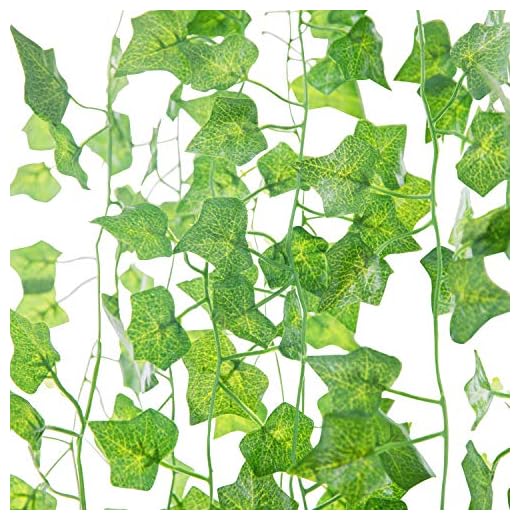Naidiler 84 Ft 12 Strands Fake Ivy Leaves Artificial Ivy Garland Greenery Decor Faux Green Hanging Plant Vine for Wall Party Wedding Room Home Kitchen Indoor & Outdoor Decoration