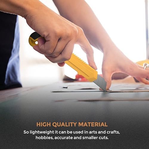 Miniatura 5 de Paquete de 15 cuchillos utilitarios, cortadores de cajas de plástico, cuchillo retráctil a granel con 30 cuchillas adicionales a presión de 0.709 in