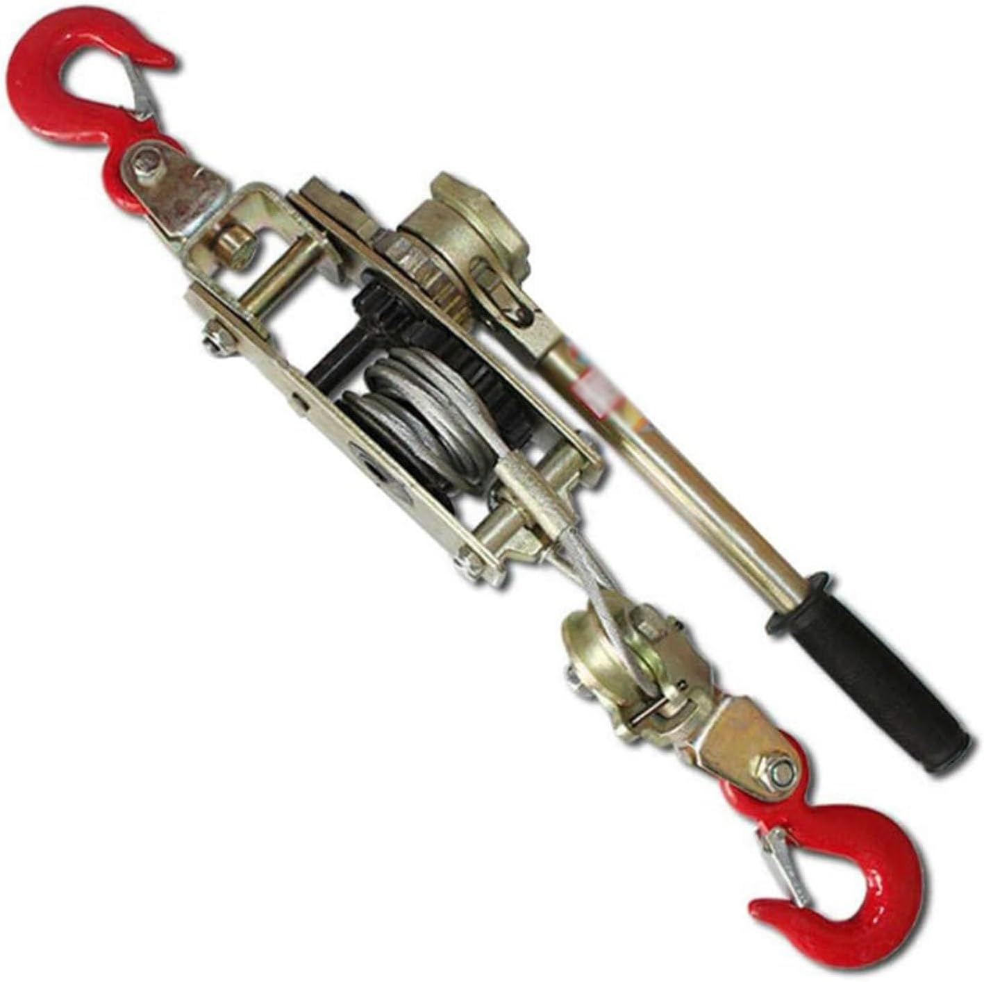 4 Ton Heavy Duty 2 Hook Steel Cable Dual Gear Power Come