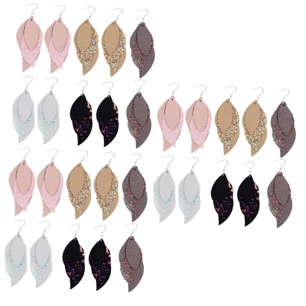 Toddmomy 15pares Pendientes De Cuero Multicapa Para Mujer De Pendientes Forma De Accesorios De Moda Para Viajes y Ocasiones Especiales