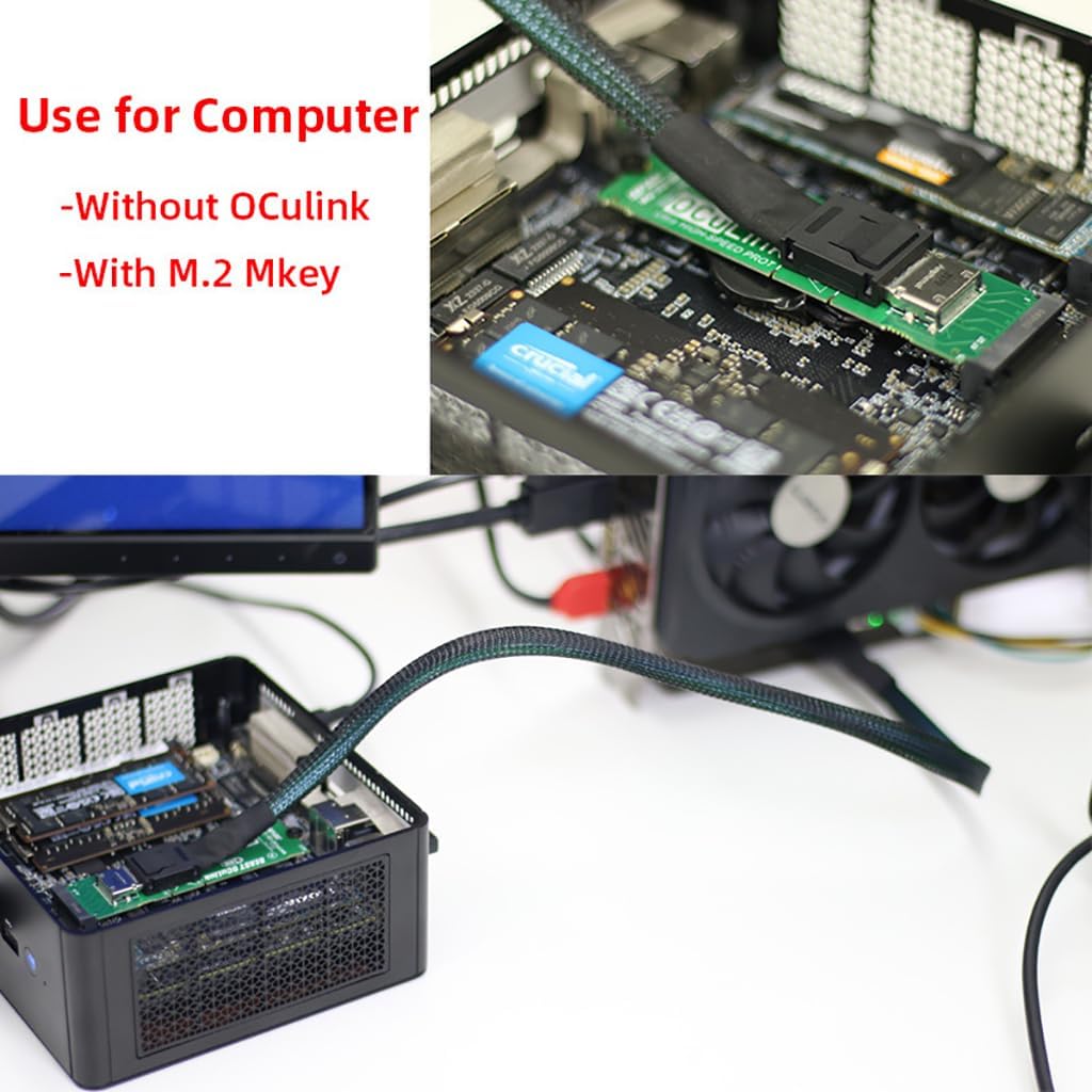 JMT M.2 M Key to OCulink-Compatible GPU Docking Station PCIe 4.0 X4 64GB/s for Mini PC Notebook Laptop to External Video Graphic Card (No M.2 Adapter)