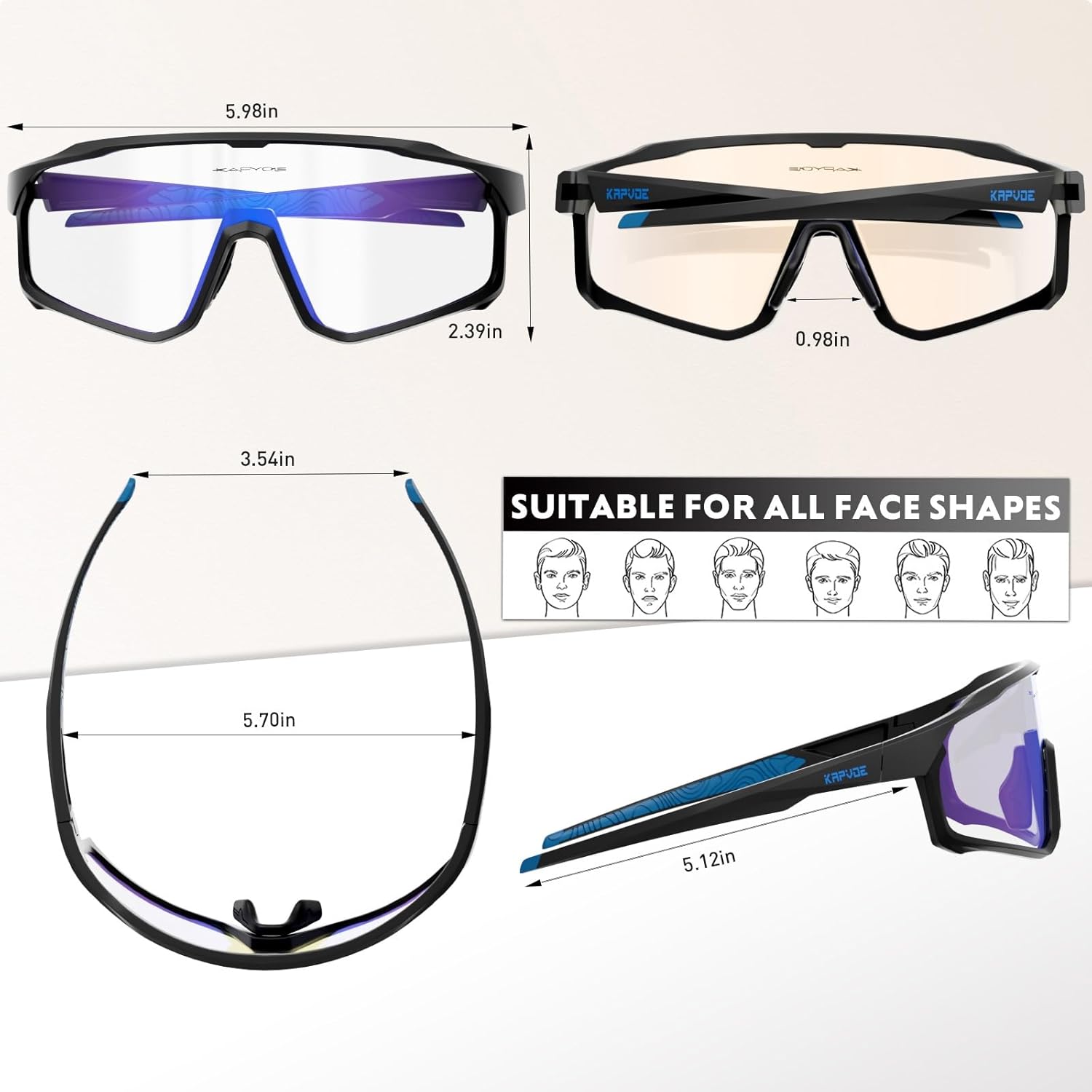 KAPVOE Photochromic Cycling Glasses Men Women Clear Mountain Bike Sunglasses MTB Sports Transition Triathlon Running - K93 - Image 4