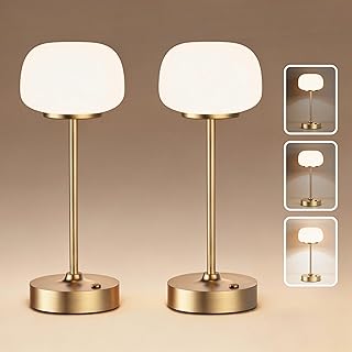 2 Pack Cordless Table Lamps Rechargeable, Touch Lamp, 2700K Warm Light, ...