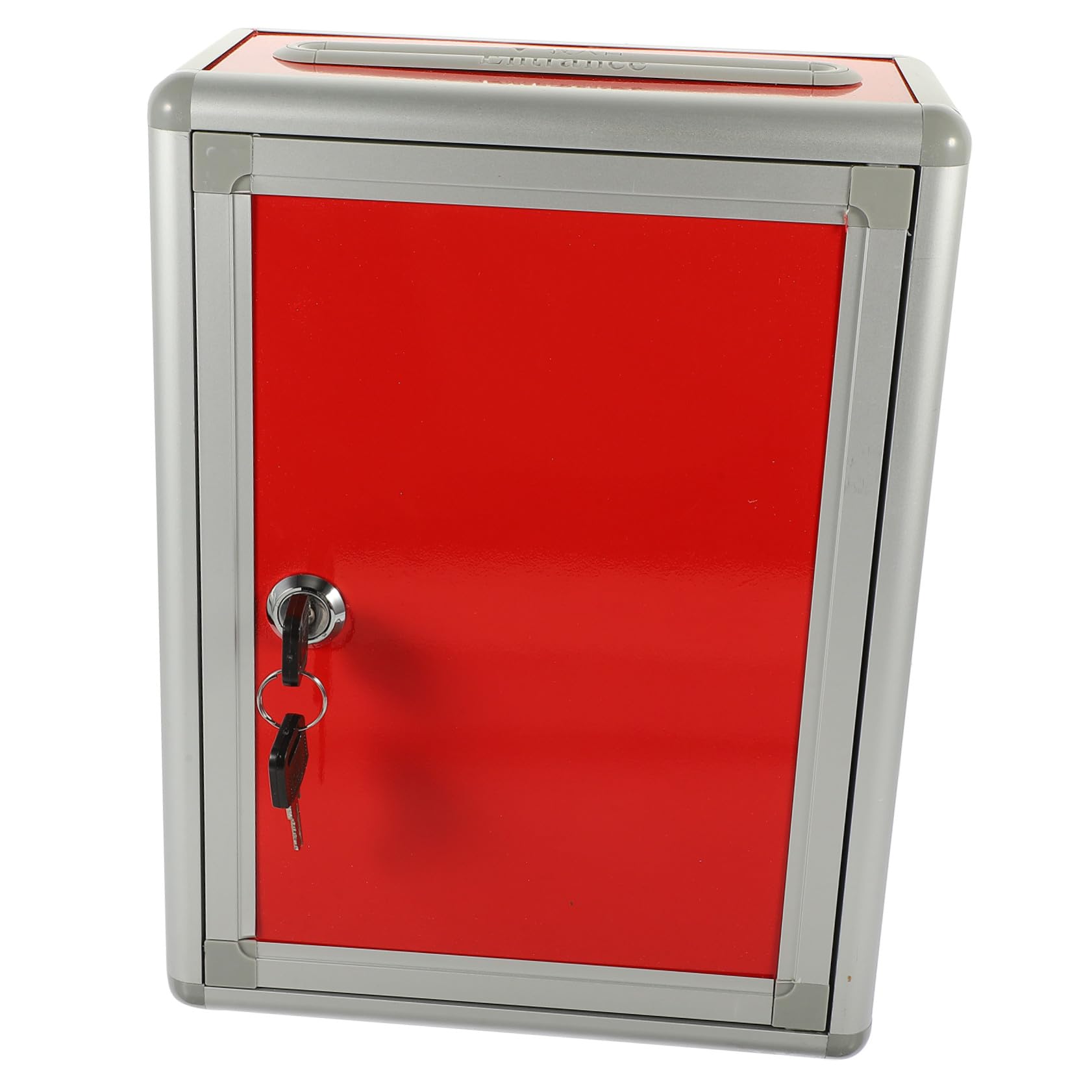 Hemobllo Buzón de Pared Cerradura Seguro y Multifuncional de Aleación Metálica Roja Capacidad Adecuada para Votos y Restaurantes Diseño Retro Simple