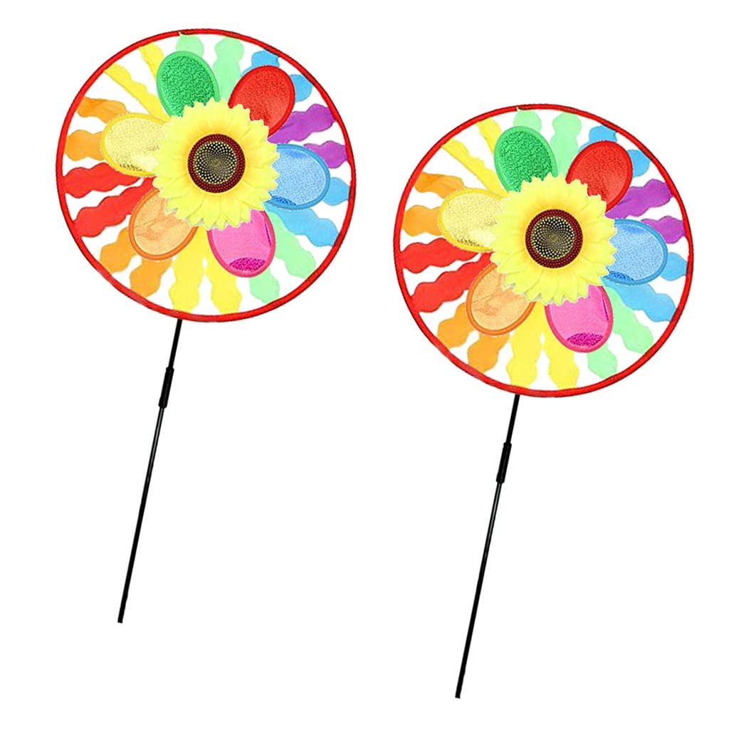 2pcs Sunflower Rainbow Windmill Windsocks Whirligig Wheel Home Yard Decor| Educational Toy for Kids | Fun & Learning Toy Set-image-29