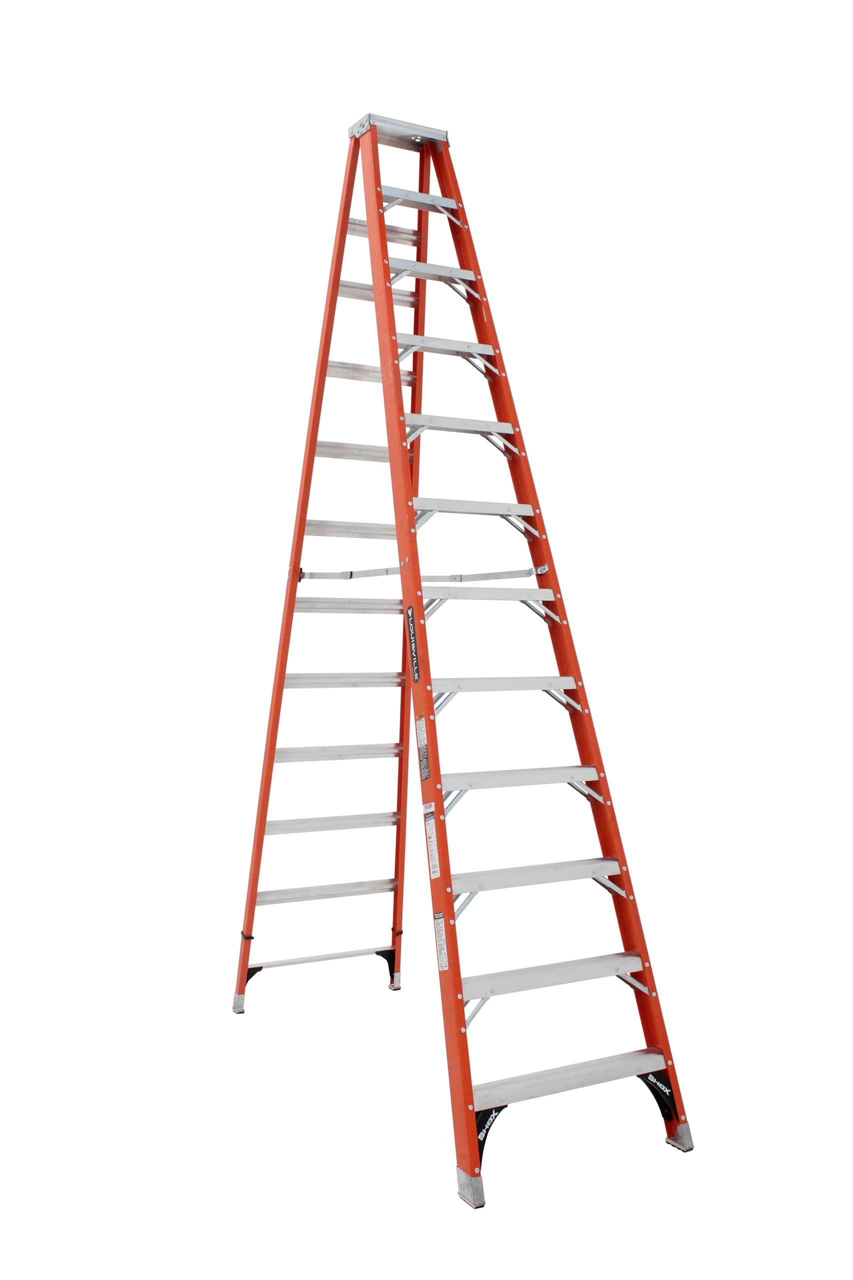 Louisville Ladder 12-Foot Fiberglass Step Ladder, 375-Pound Load Capacity, Type IAA, FS1312HD