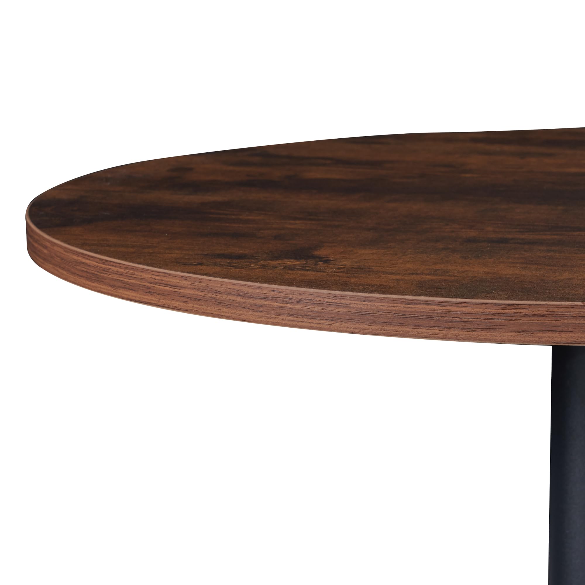 [en.casa] Bartisch Vantaa 100xØ60 cm mit Metallgestell rund Walnussoptik
