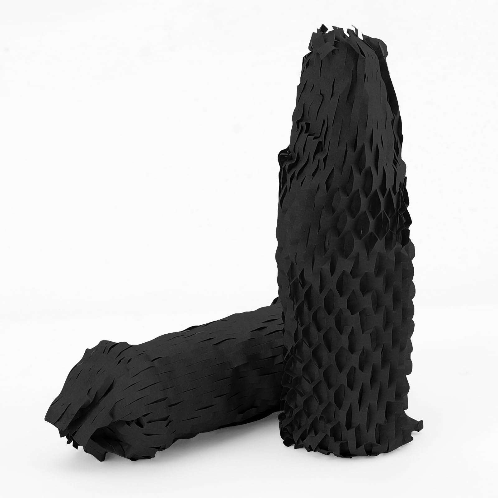FUNSUEI Emballage papier coussin enveloppe, nid d'abeille rouleau de papier emballage perforé 38 cm x 50 m, emballage pour déménagement expédition Breakables，Alternative d'emballage bulle, noir