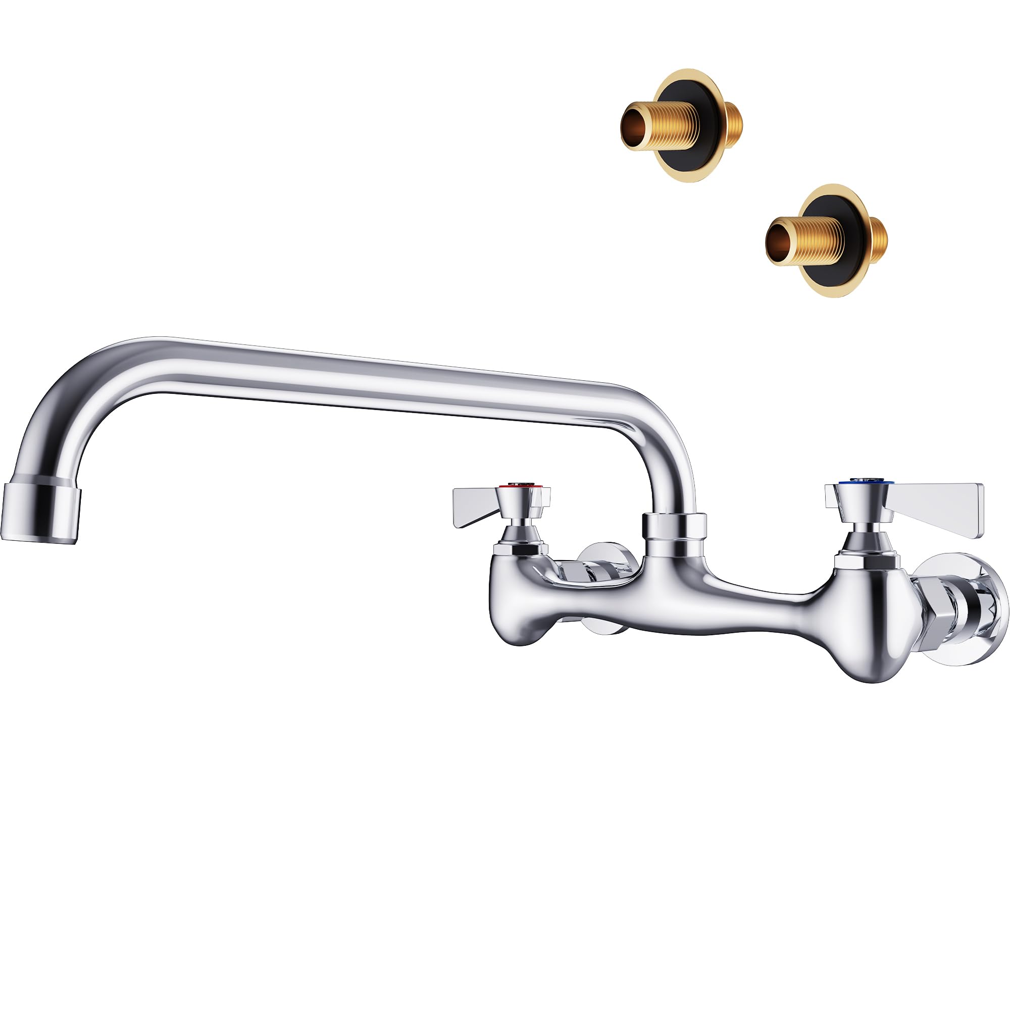 GIMILI Commercial Sink Faucet with 12” Swivel Spout Polish Chrome Utility Sink Faucet for Kitchen, Laundry, Restaurant, Industrial, Compartment Sink