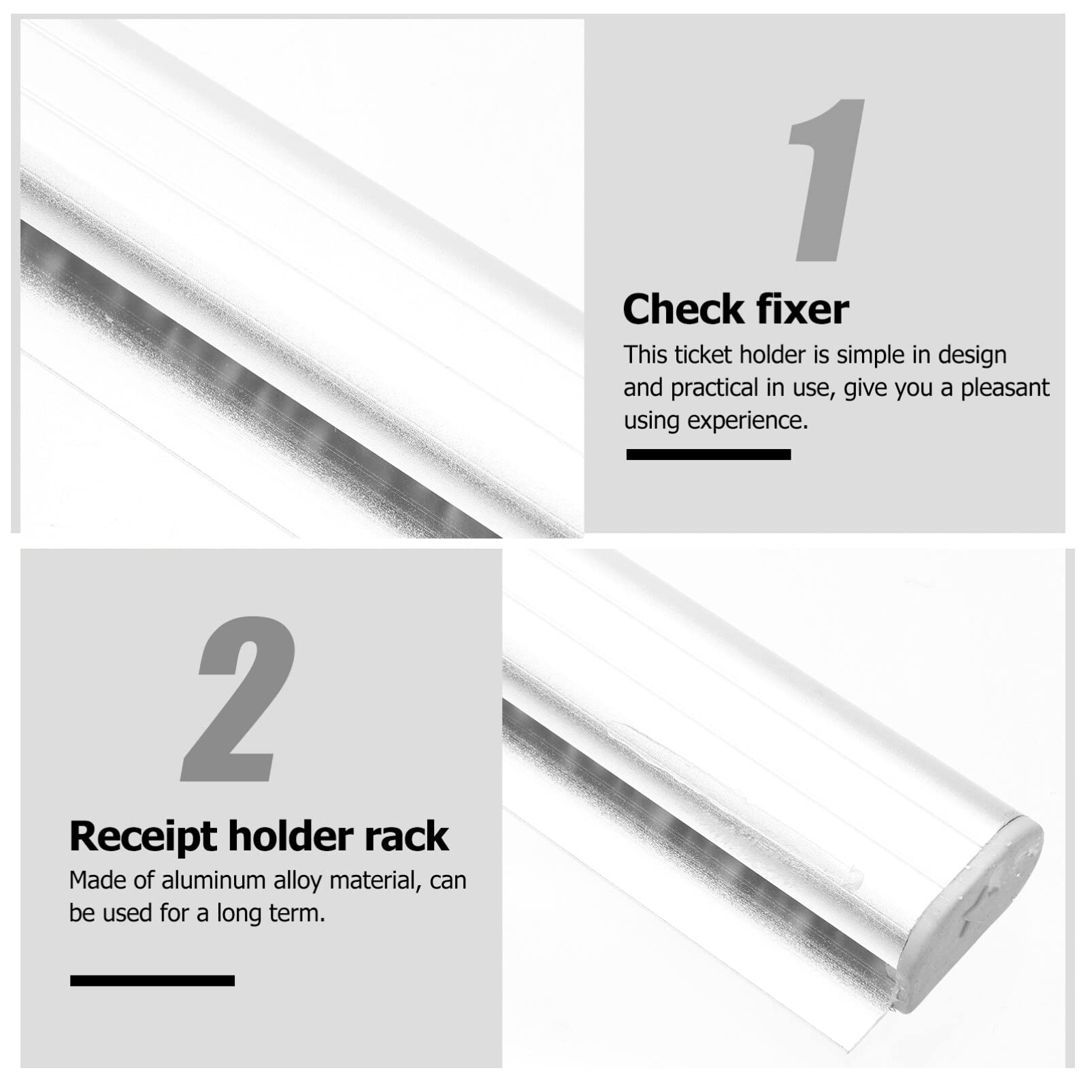 Alipis Aluminium-Schiebe-Scheck-Rack Quittungs-Ticket-Rechnungs-Clip-Rack-Halter-Küchen-Rechnungs-Bestell-Laschen-Grabber-Display-Schiene Für Restaurant-Büro-Cafés-Kneipen-Bars