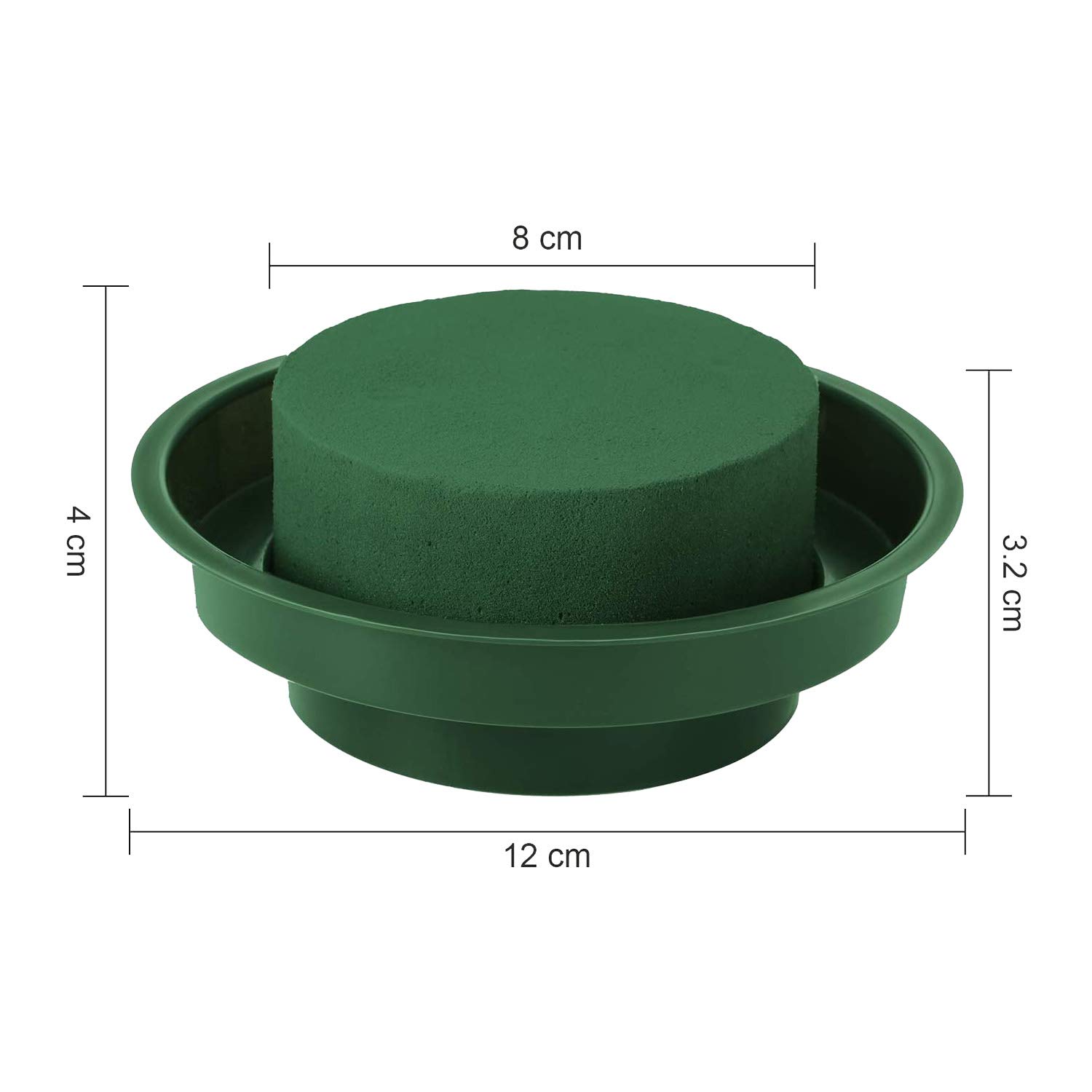 Bruafsir 5 Pack DIY Flower Arrangement Kit Green Round Wet Floral Foam with Bowl, Wedding Aisle Flowers, Party Decoration - Image 2