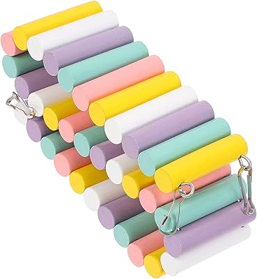 Balacoo Hamster Suspension Bridge Colorful Wooden Pet Climbing Ladder Bendable Ladder Toy Cage Accessory for Dwarf Mouse Gerbil Chinchilla Guinea Pig 50cm