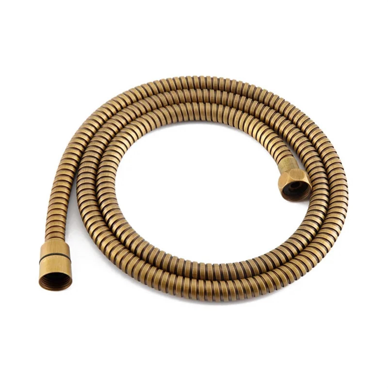 Shower Hose Brass Stainless Steel Flexible Shower Hose Long Bathroom Water Extension Plumbing Pipe Pulling Tube(150cm)