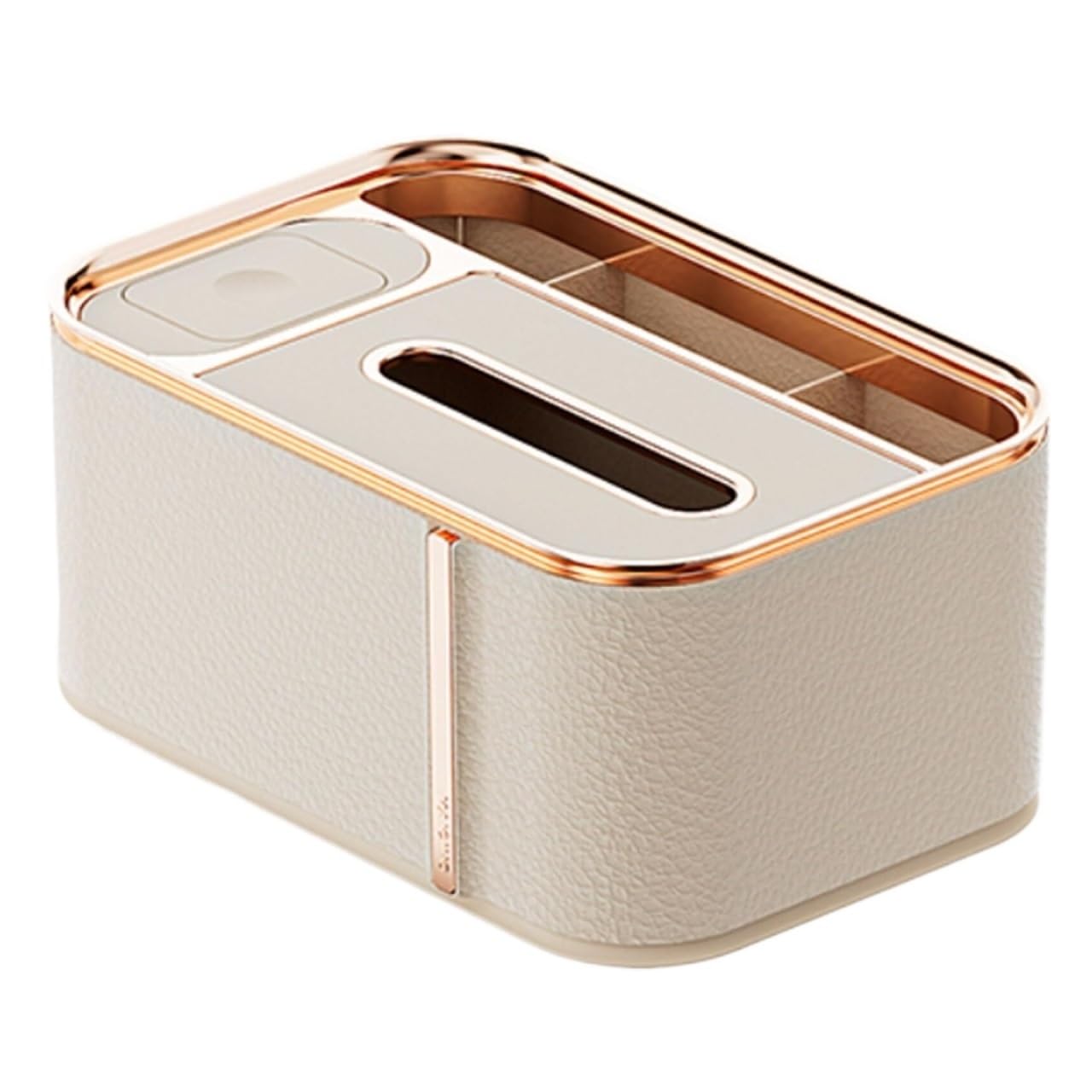 Tissue Dispenser Box Multifunctional Tissue Storage Box Modern With Independent Compartment Apartment Must Haves(Cream White)