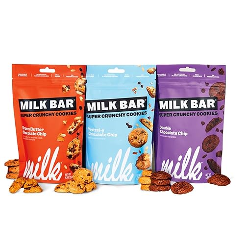 Milk Bar Galletas súper crujientes  chispas de chocolate doble, pretzel-y y mantequilla marrón  Mini galletas para fiestas y sobre la marcha  Sin