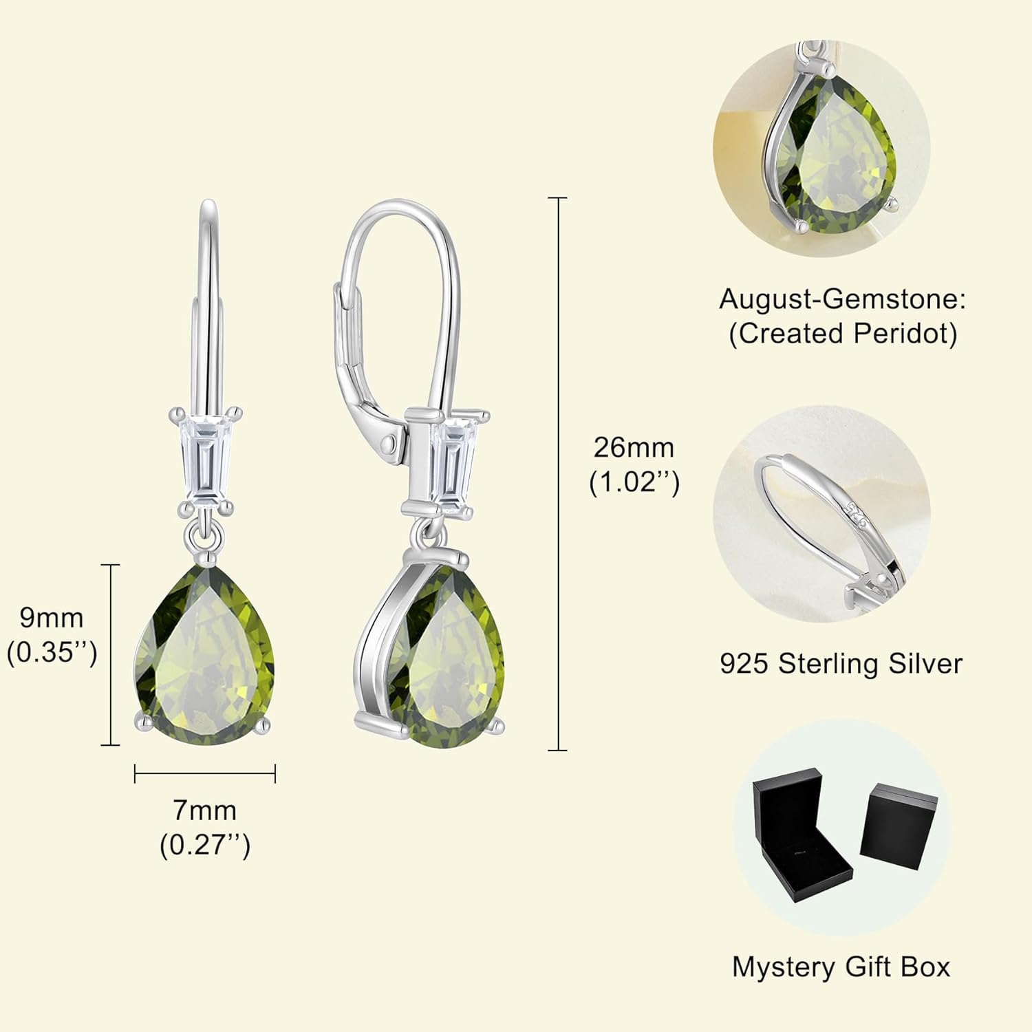 Women Dangle Drop Earrings 925 Sterling Silver 5A Cubic Zirconia Leverback Teardrop Earrings Anniversary Mother's Day Birthday Christmas for Her - Image 2