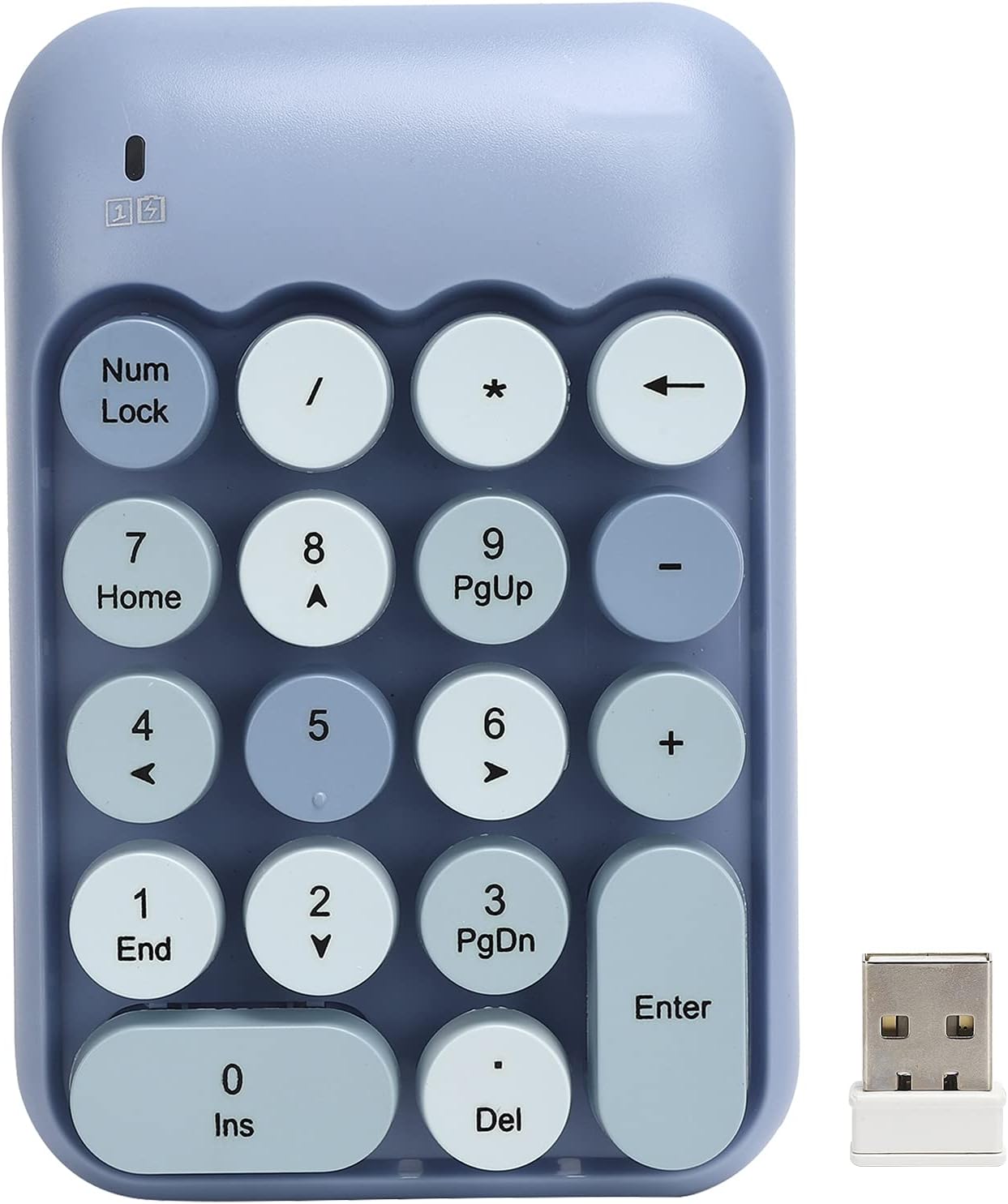 Amazon 機械式テンキー、2.4Gワイヤレス18キーテンキー、混合色のかわいいレトロなテンキーキーボード、PC、ラップトップ