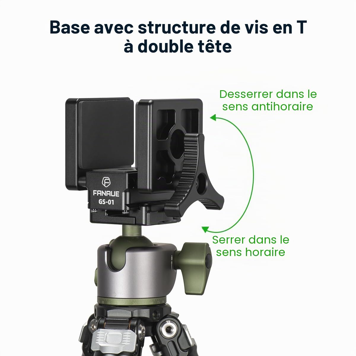 FANAUE Arca Swiss Support de fusil Pince pour trépied de chasse avec plaque à dégagement rapide, trépied de tir, rotule avec précision accrue et adaptateur de chasse et de tir