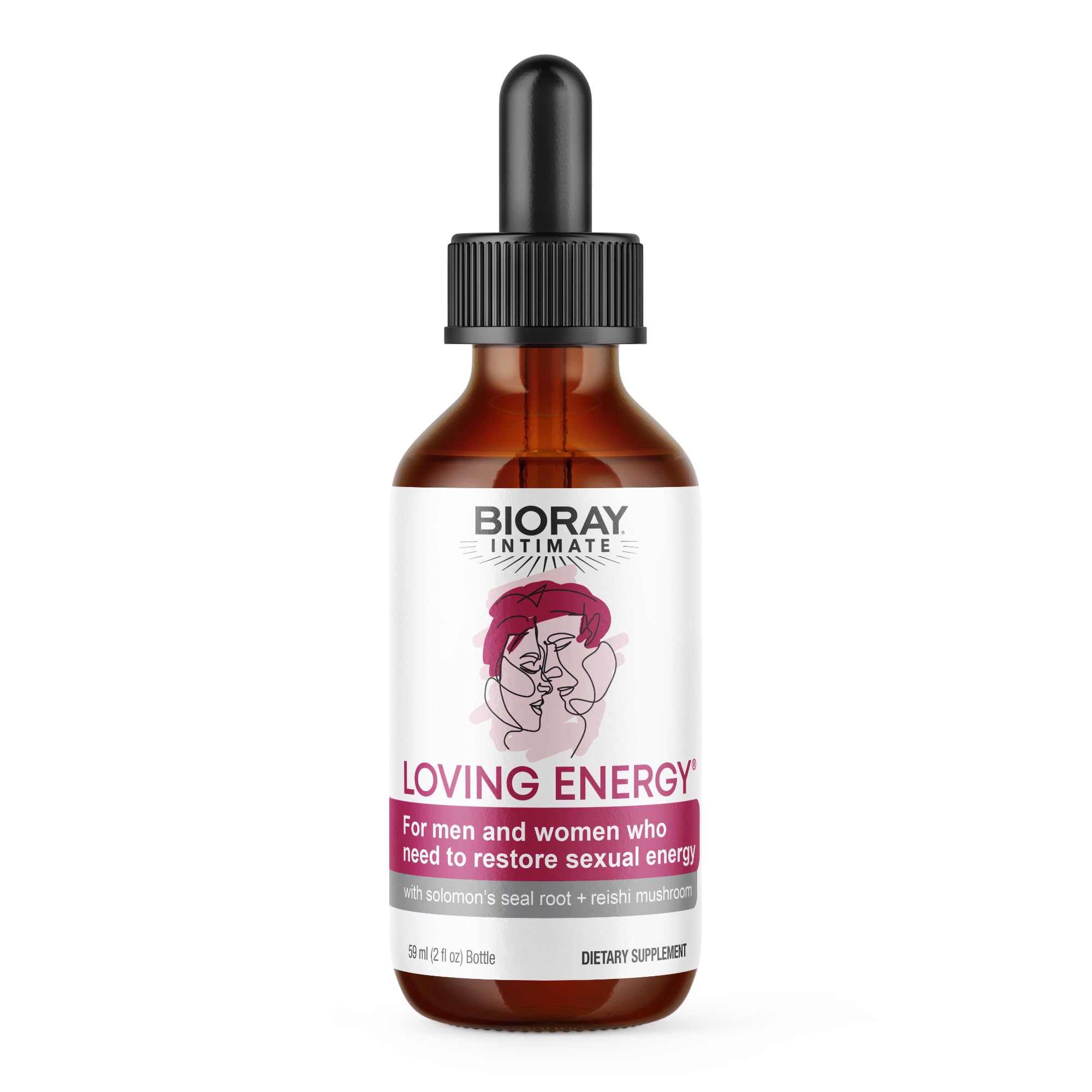 BIORAY Intimate Loving Energy - 2 fl oz - with Medicinal Mushrooms - Non-GMO, Vegan, Gluten Free