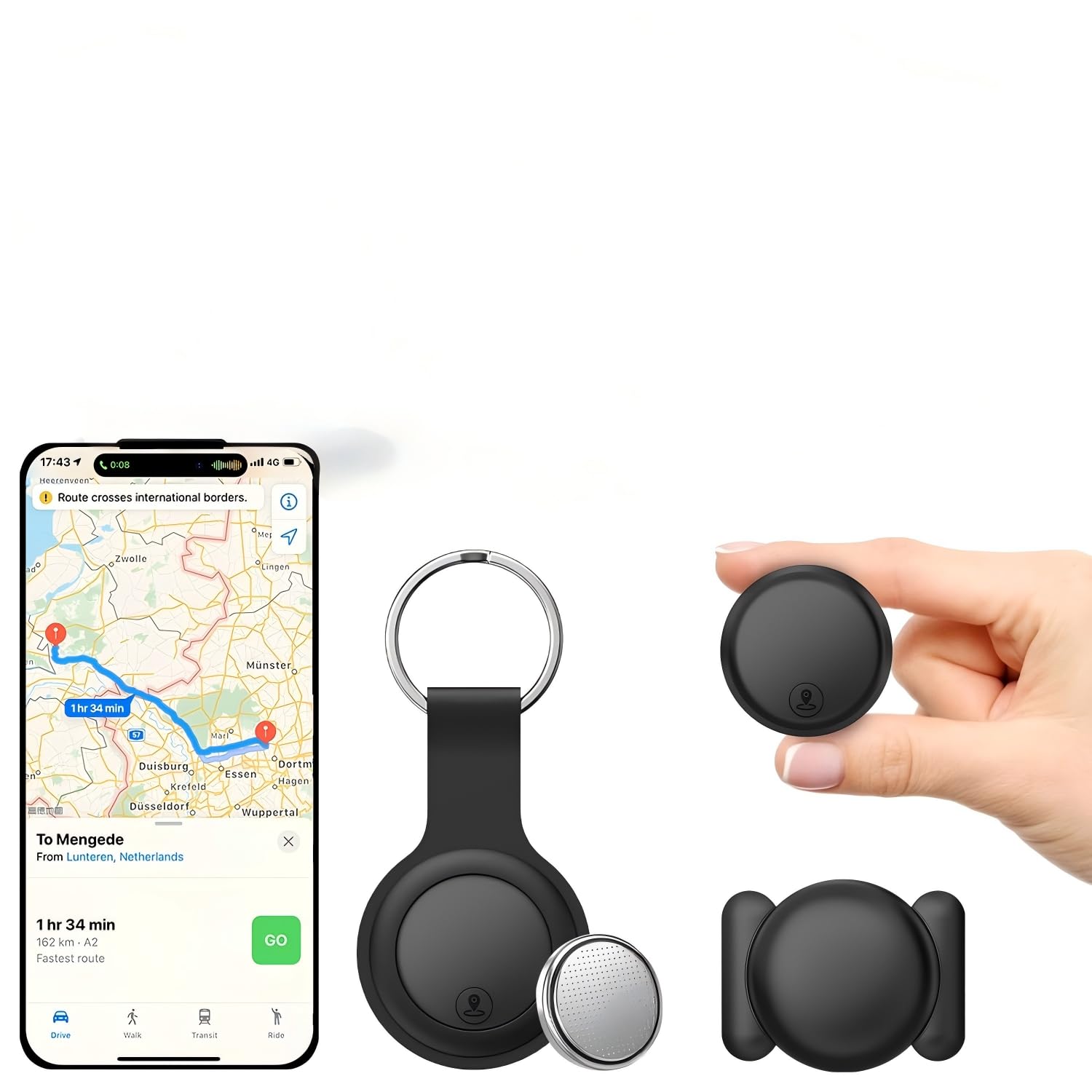 Traceurs GPS - Compatibles iOS et Android, localisateurs intelligents à Fixation magnétique, Application intégrée Gratuite, Dispositif Anti-Perte Mondial, idéal pour Les Animaux de Compagnie