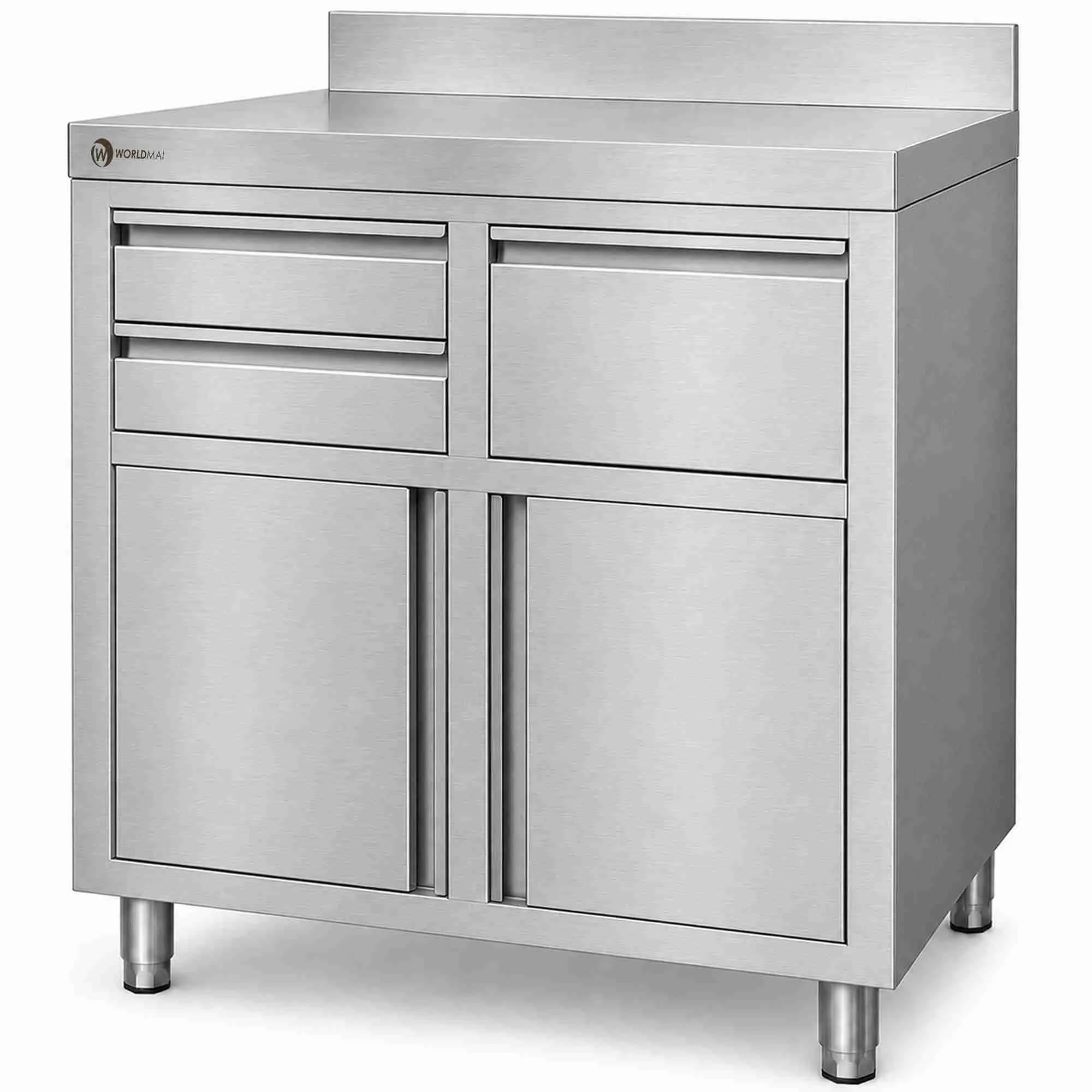 Mueble cafetero Industrial en Acero Inoxidable 100 x 60 cm hostelería. Mesa Profesional para máquina de café de Bar y Restaurante