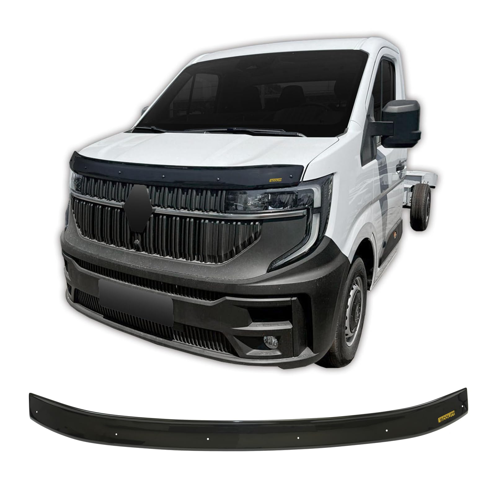 SCOUTT Bra de Capot Déflecteur de Protection pour Renault Master Depuis 2025, Aérodynamique, Assemblage Facile, Aucun Perçage Requis