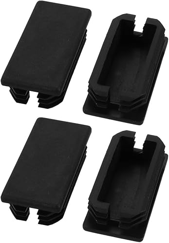 uxcell 4pcs muebles patas protector rectangular tubo plástico insertos tapa 2.362 in x 1.181 in