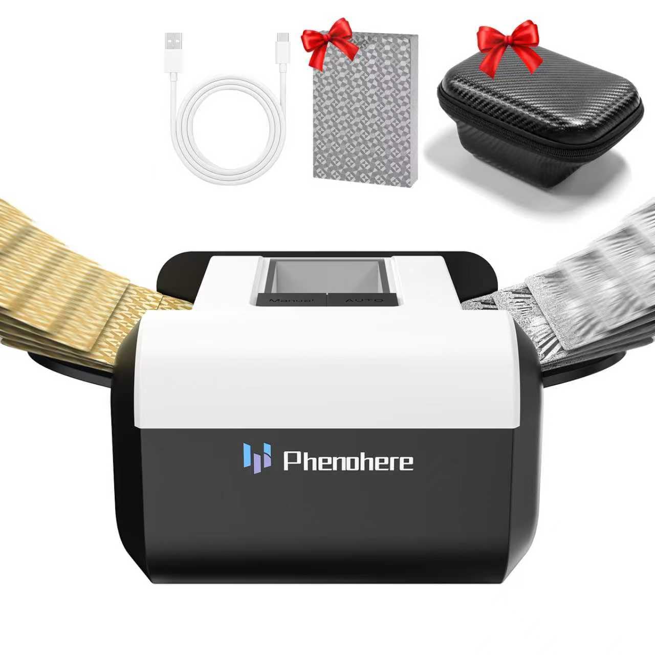 Rechargeable Automatic Card Shuffler, Dual Modes (Auto & Semi-Auto), 1-2 Deck Capacity with Leather Case & Waterproof Cards