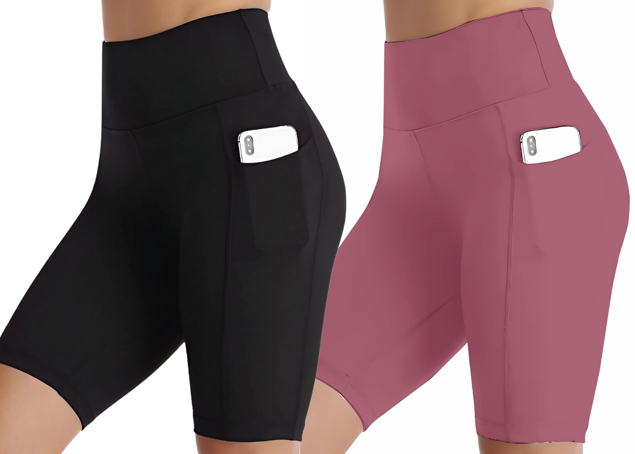 Shorts of Women's and Girls High Waisted Sportswear and Activewear with Full Length Side Pocket Stratchable Gym, Yoga, Sports