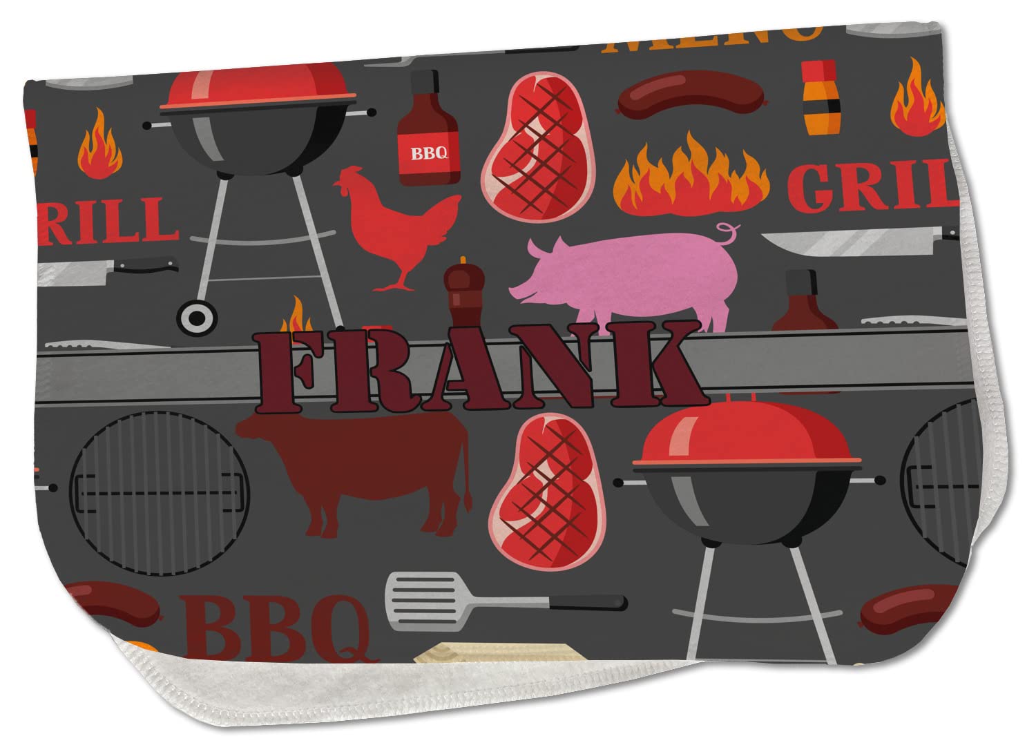 Baby Milano Personalized Barbeque Burp Cloth - Fleece w/Name or Text