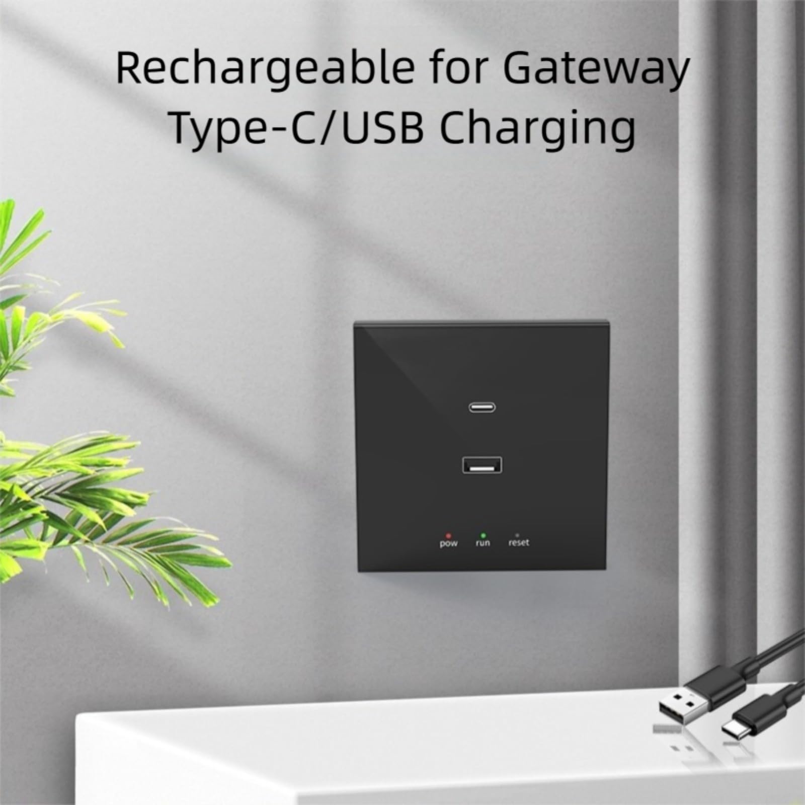 Multimode 3.0 pour application Tuya, contrôleur central WiFi mural compatible avec Google Home, 86 mm (noir)