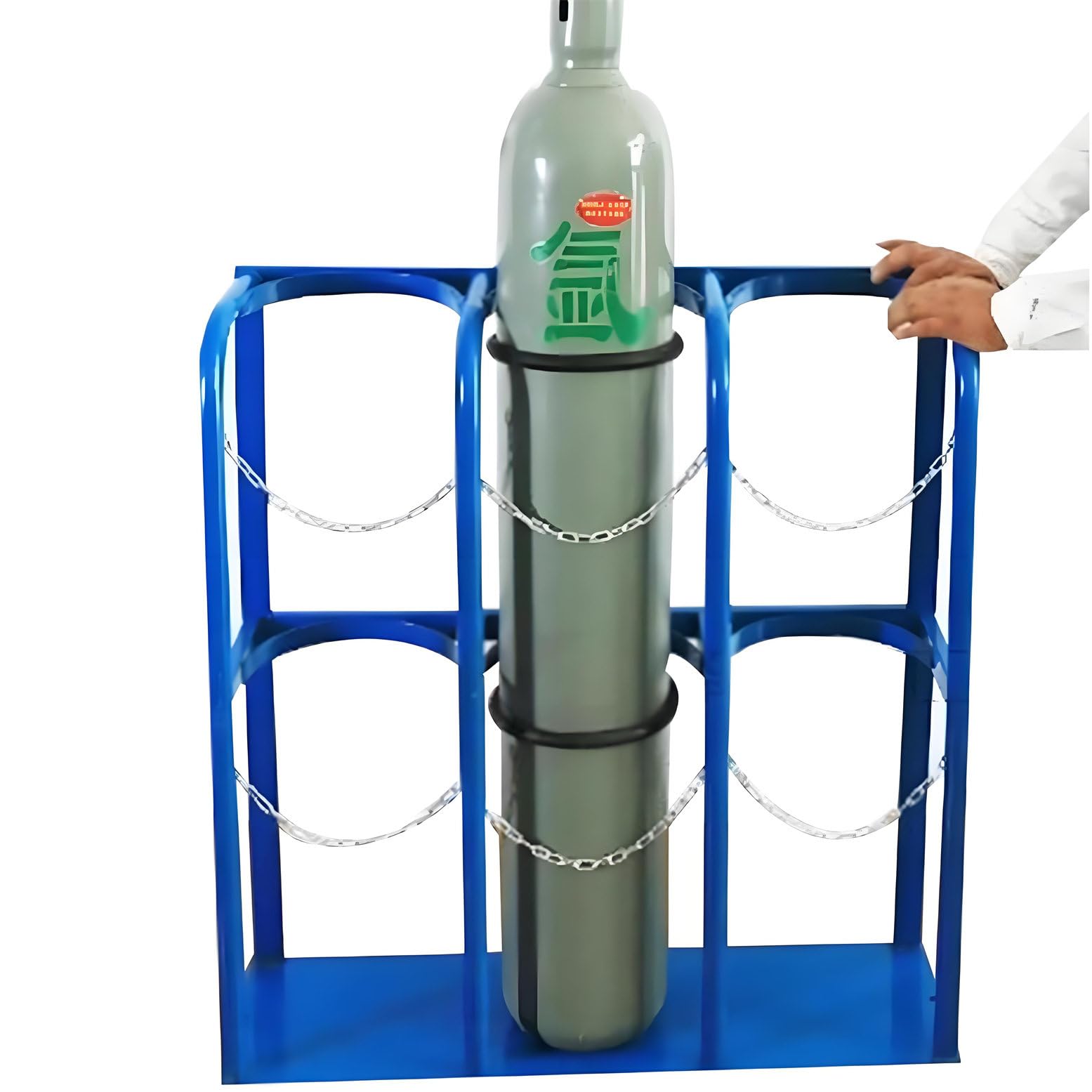 OWOHYG Oxygen Tank Holder Floor Stand With Chain,Secure Storage Rack For Laboratory Clinic Use.-85x30x100cm