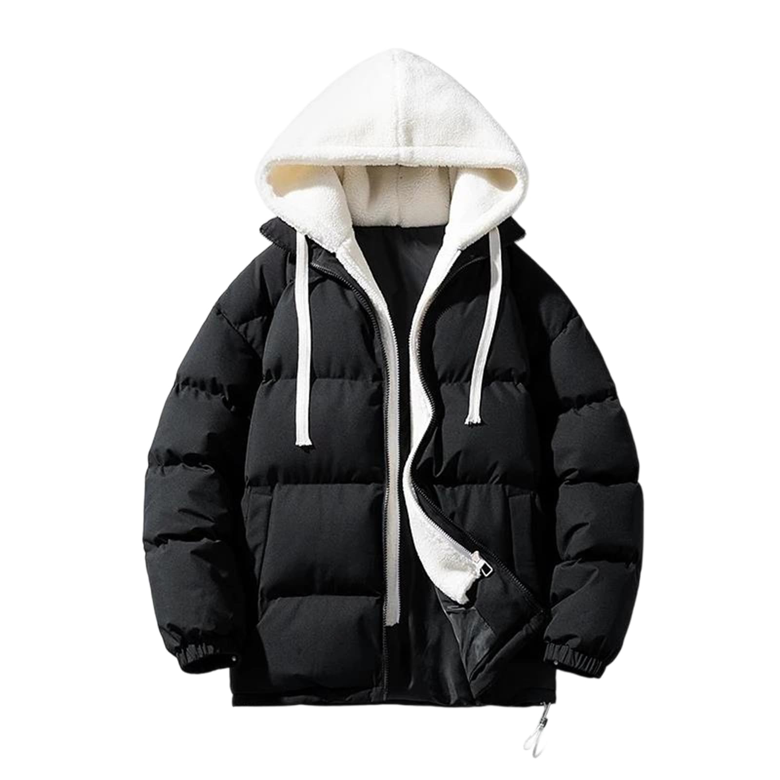 Doudoune homme en sherpa doublée contre le vent glacial d'hiver