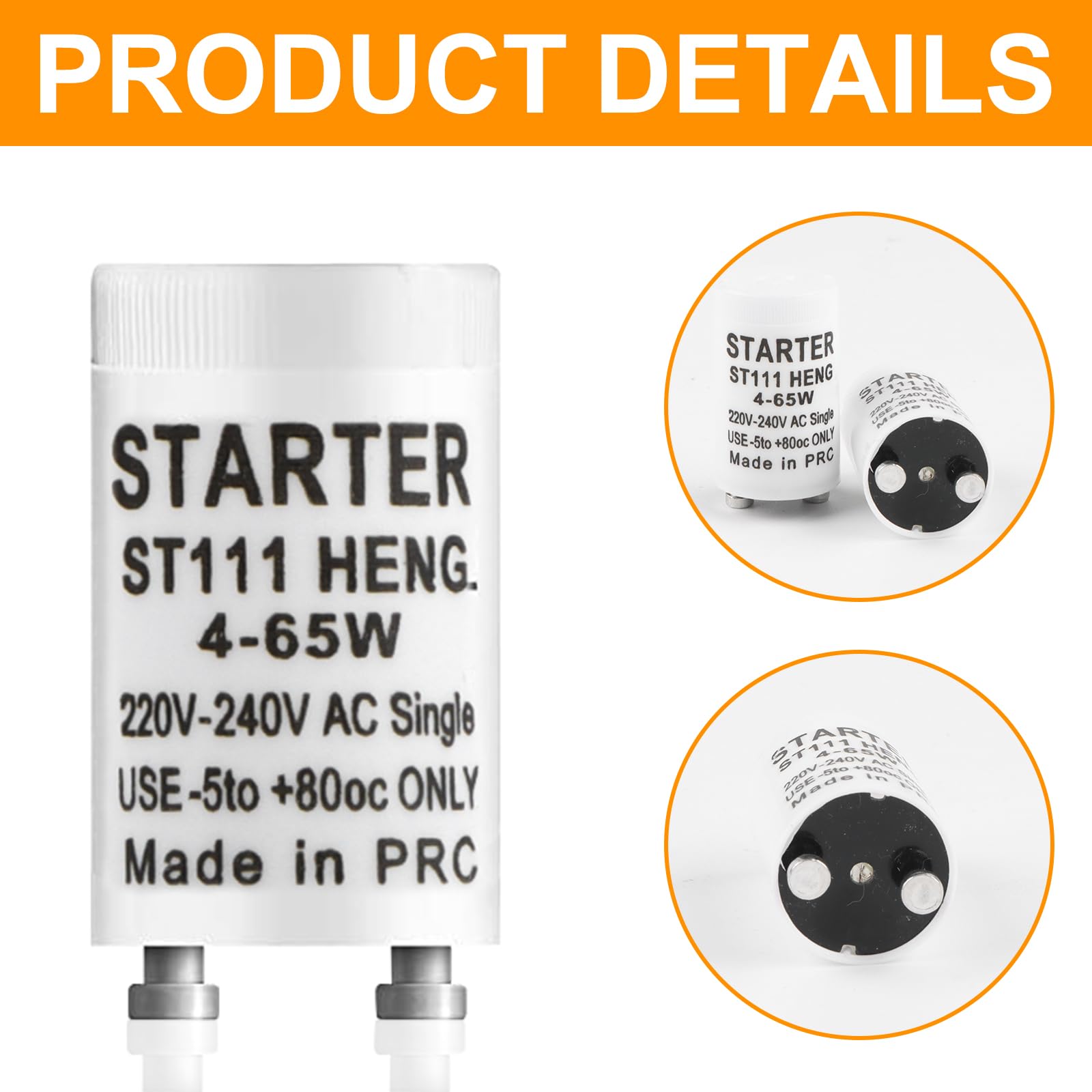 BlueXP lueXP 18 Pack Fluorescent Light Starter Switches 4-65 W ST111 Longlife Starters for Fluorescent Tubes Lamps - Image 3